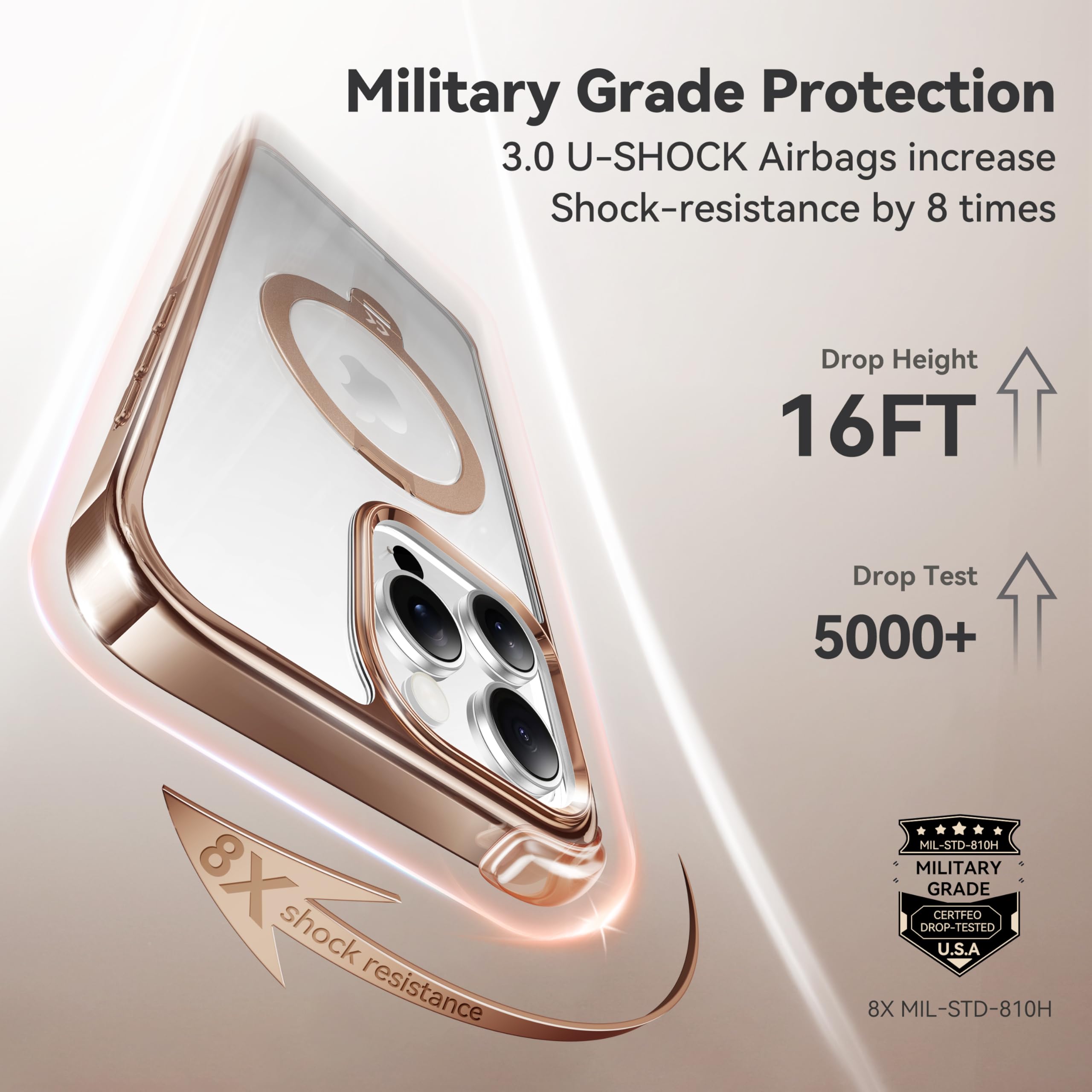 Foto 6 pulgar | Funda De Teléfono Casekoo Desert Titanium Para Iphone 15 Pro Max Rose - Venta Internacional.