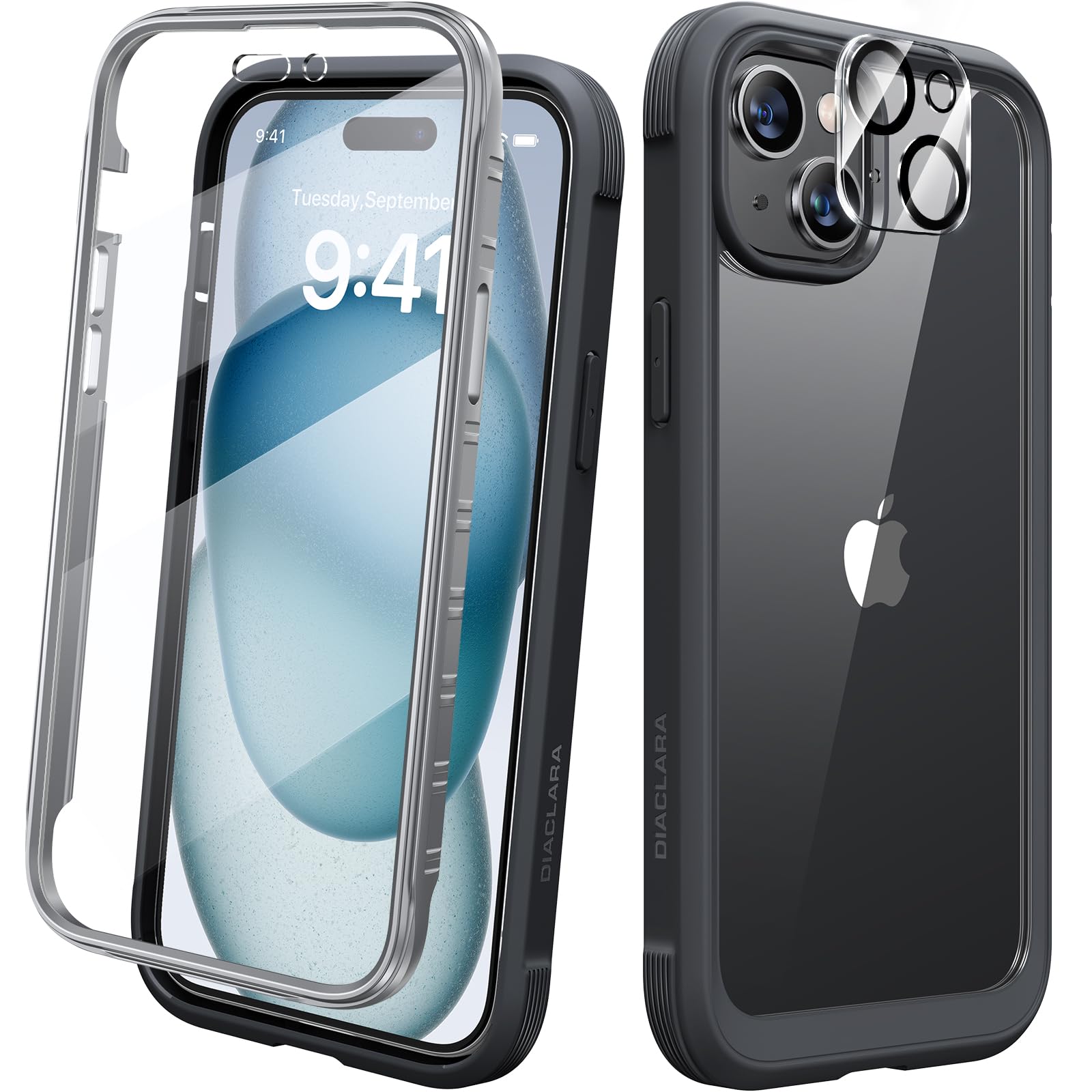 Foto 2 pulgar | Funda Para Teléfono Diaclara Diseñada Para Iphone 15 6.1 (negro/transparente) - Venta Internacional.