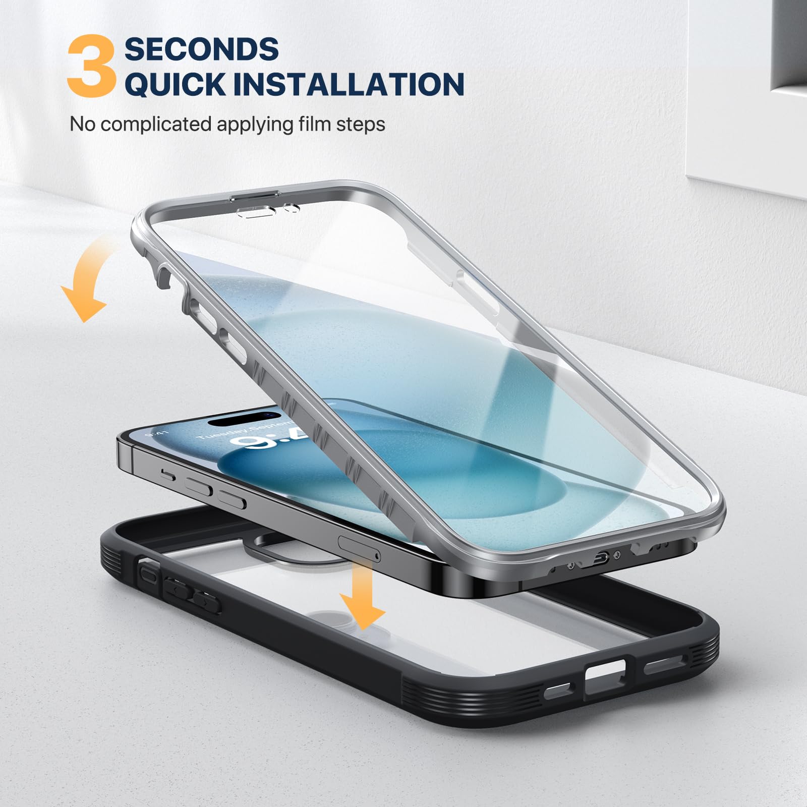 Foto 7 pulgar | Funda Para Teléfono Diaclara Diseñada Para Iphone 15 6.1 (negro/transparente) - Venta Internacional.