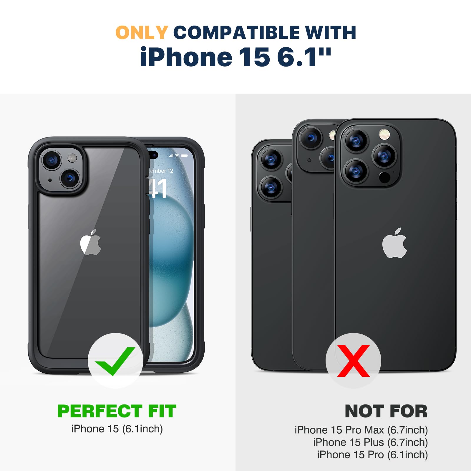 Foto 8 pulgar | Funda Para Teléfono Diaclara Diseñada Para Iphone 15 6.1 (negro/transparente) - Venta Internacional.