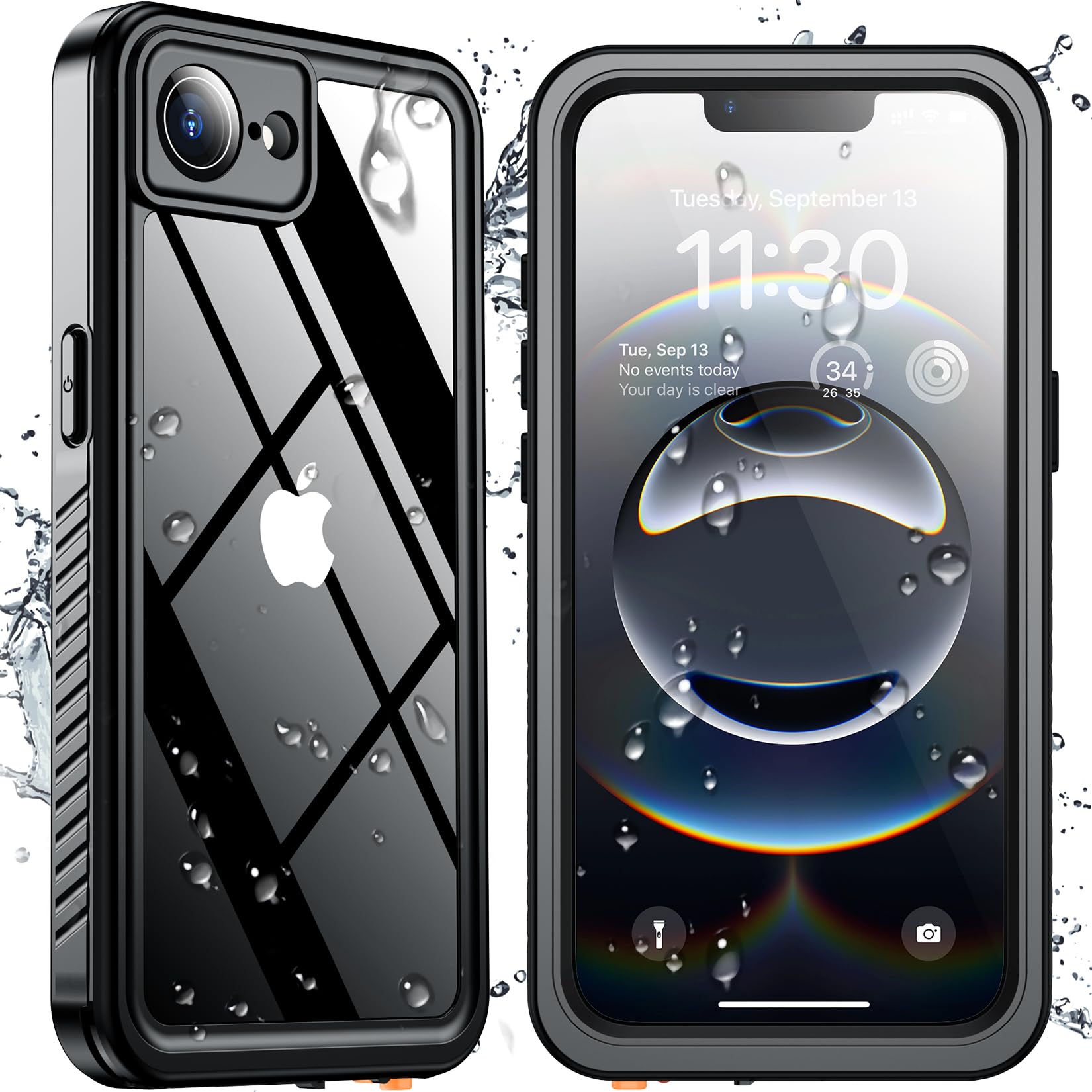 Foto 1 | Funda Spidercase Para Iphone 16e, Impermeable, Negra Y Transparente - Venta Internacional.