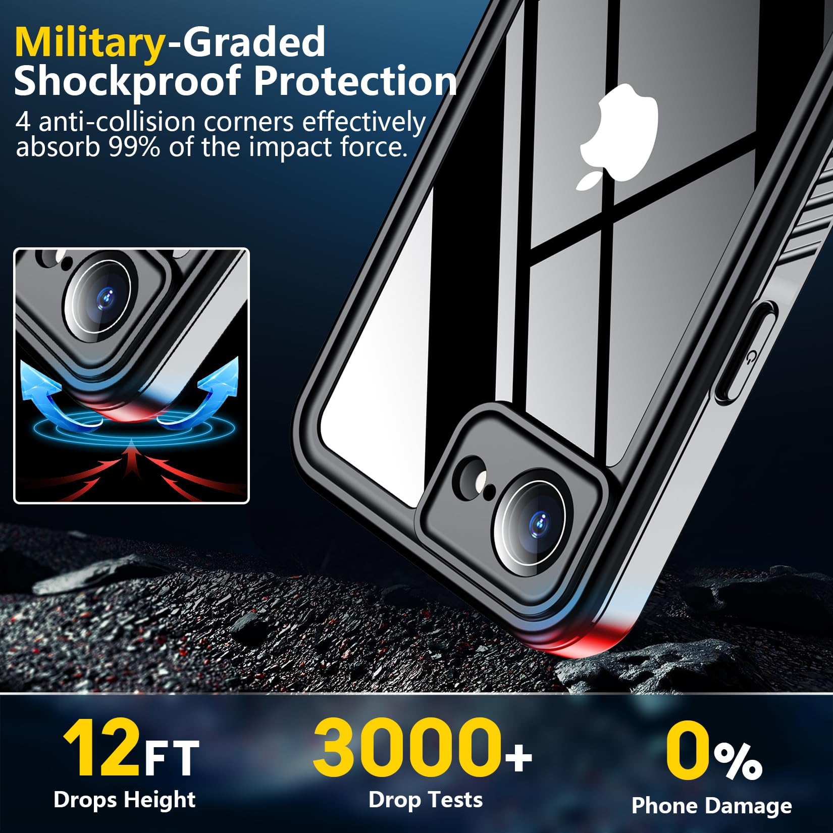 Foto 5 pulgar | Funda Spidercase Para Iphone 16e, Impermeable, Negra Y Transparente - Venta Internacional.