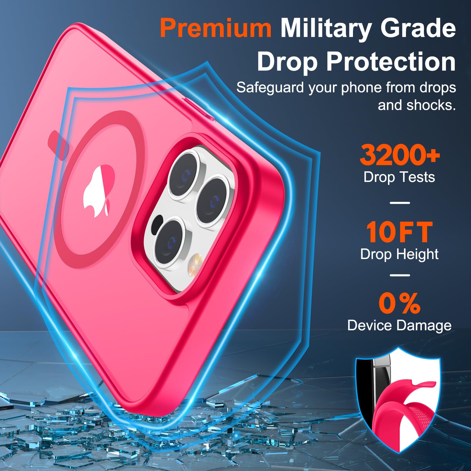 Foto 4 pulgar | Funda Magnética Supfine Para Iphone 13 Pro, Color Rosa Intenso - Venta Internacional.