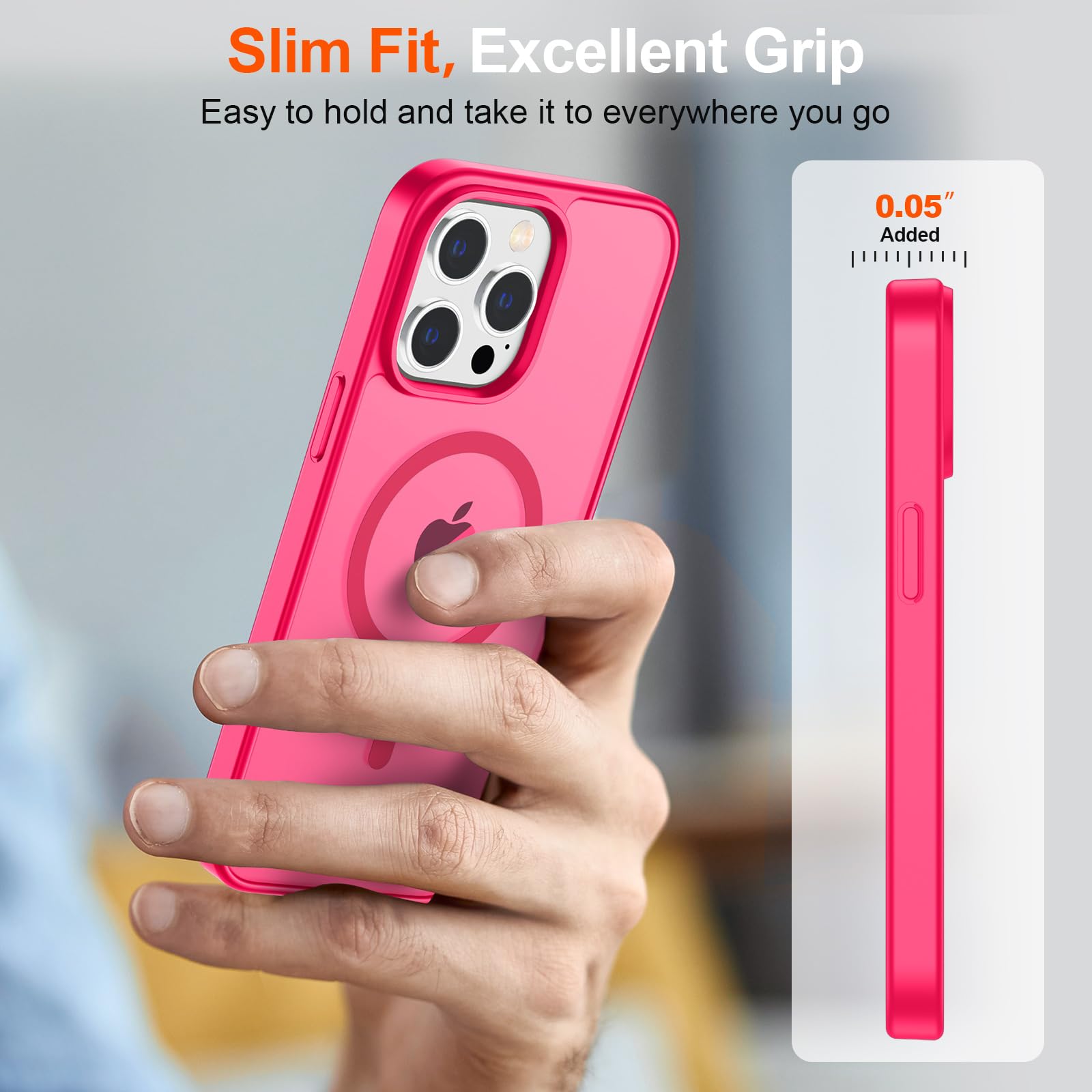 Foto 8 pulgar | Funda Magnética Supfine Para Iphone 13 Pro, Color Rosa Intenso - Venta Internacional.