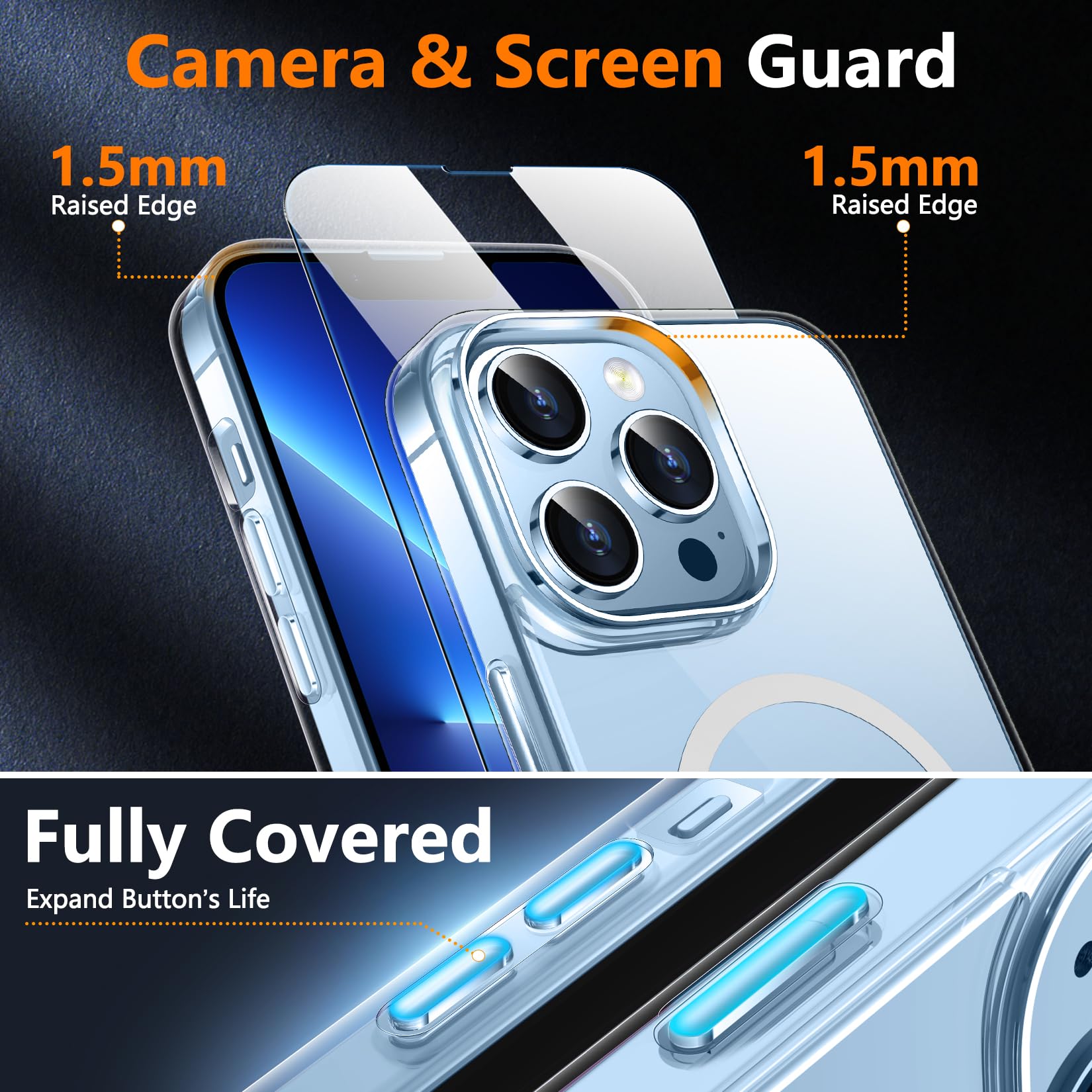 Foto 3 | Funda Spidercase Magnetic Con 2 Cristales Templados Para Iphone 13 Pro - Venta Internacional.