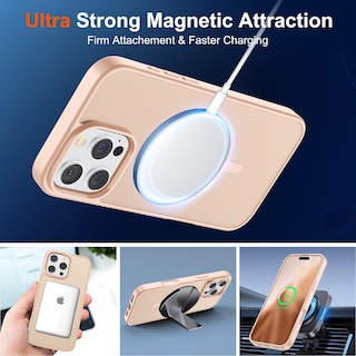 Foto 5 | Funda Magnética Supfine Para Iphone 16 Pro, Color Rosa Arena - Venta Internacional.