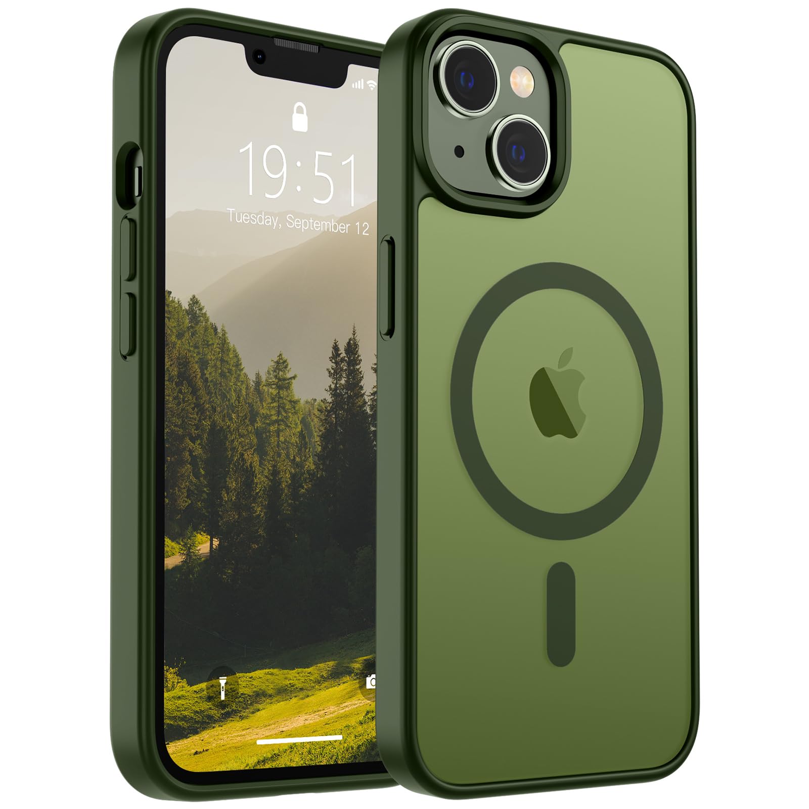 Foto 2 pulgar | Funda Magnética Supfine Para Iphone 15/14 Plus, Color Verde - Venta Internacional.