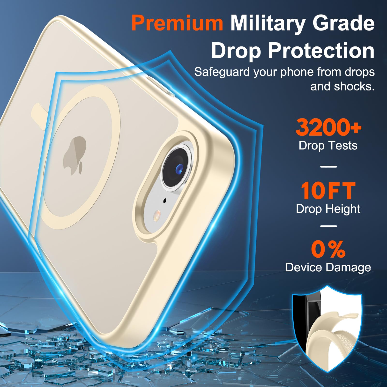 Foto 4 pulgar | Funda Magnética Supfine Para Iphone 16e 2025, Color Blanco Envejecido - Venta Internacional.