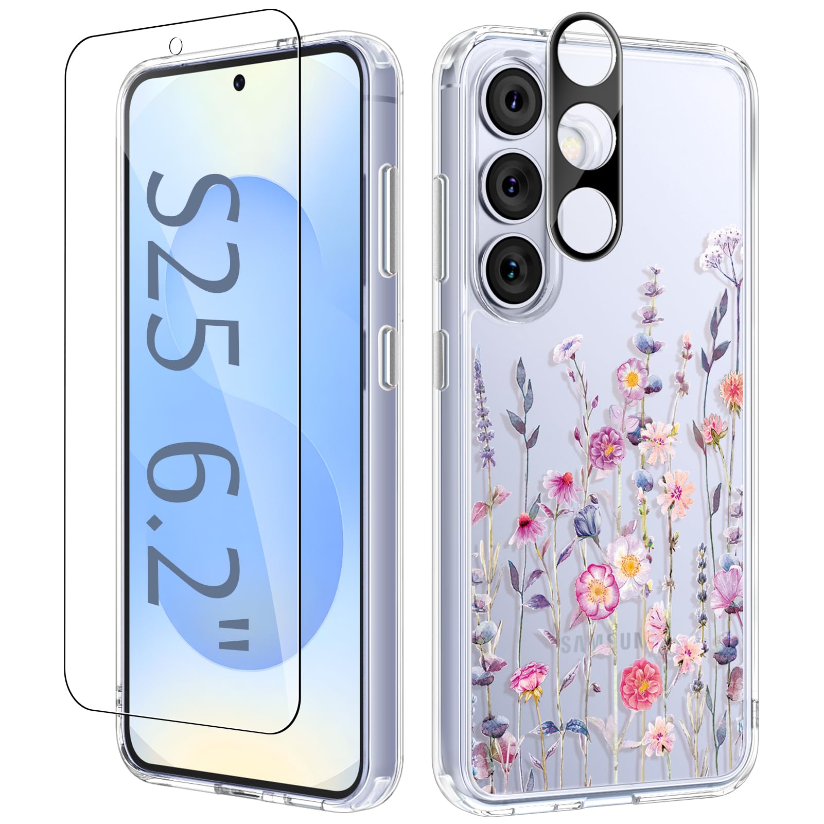 Foto 2 pulgar | Funda De Teléfono Gviewin Para Samsung Galaxy S25 Con Protector De Pantalla - Venta Internacional.