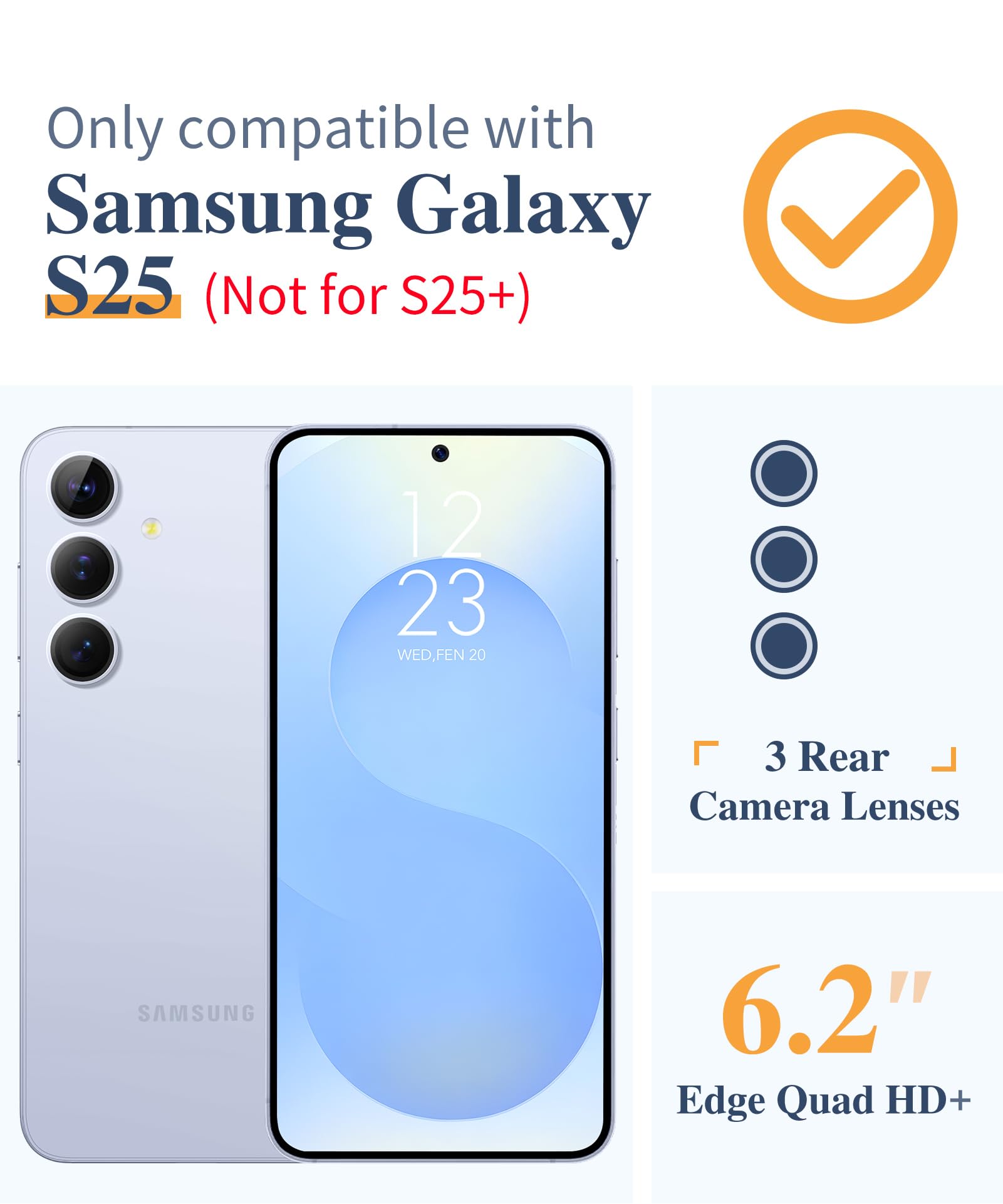 Foto 2 | Funda De Teléfono Gviewin Para Samsung Galaxy S25 Con Protector De Pantalla - Venta Internacional.