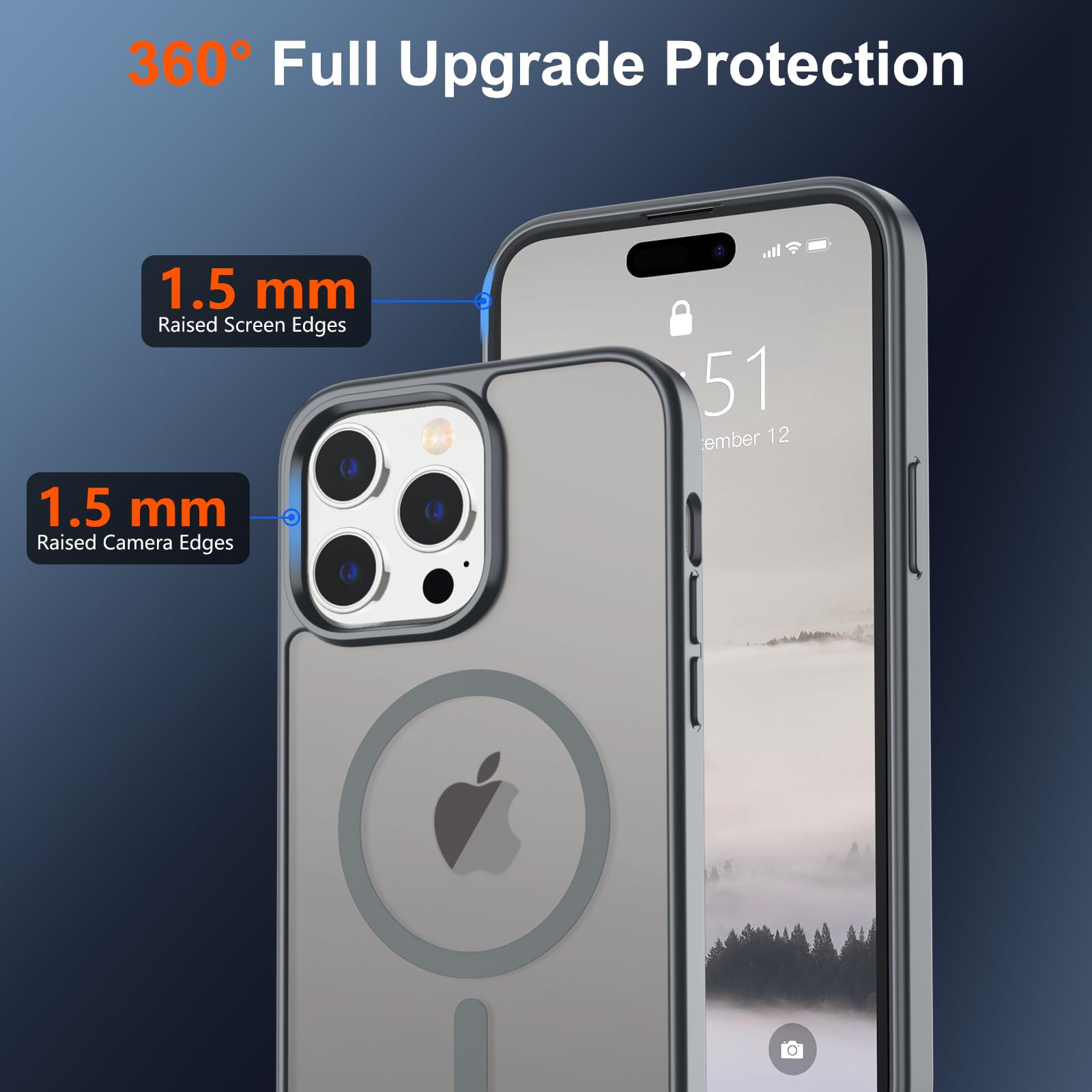Foto 5 pulgar | Funda Magnética Supfine Para Iphone 14 Pro Max, Gris - Venta Internacional.