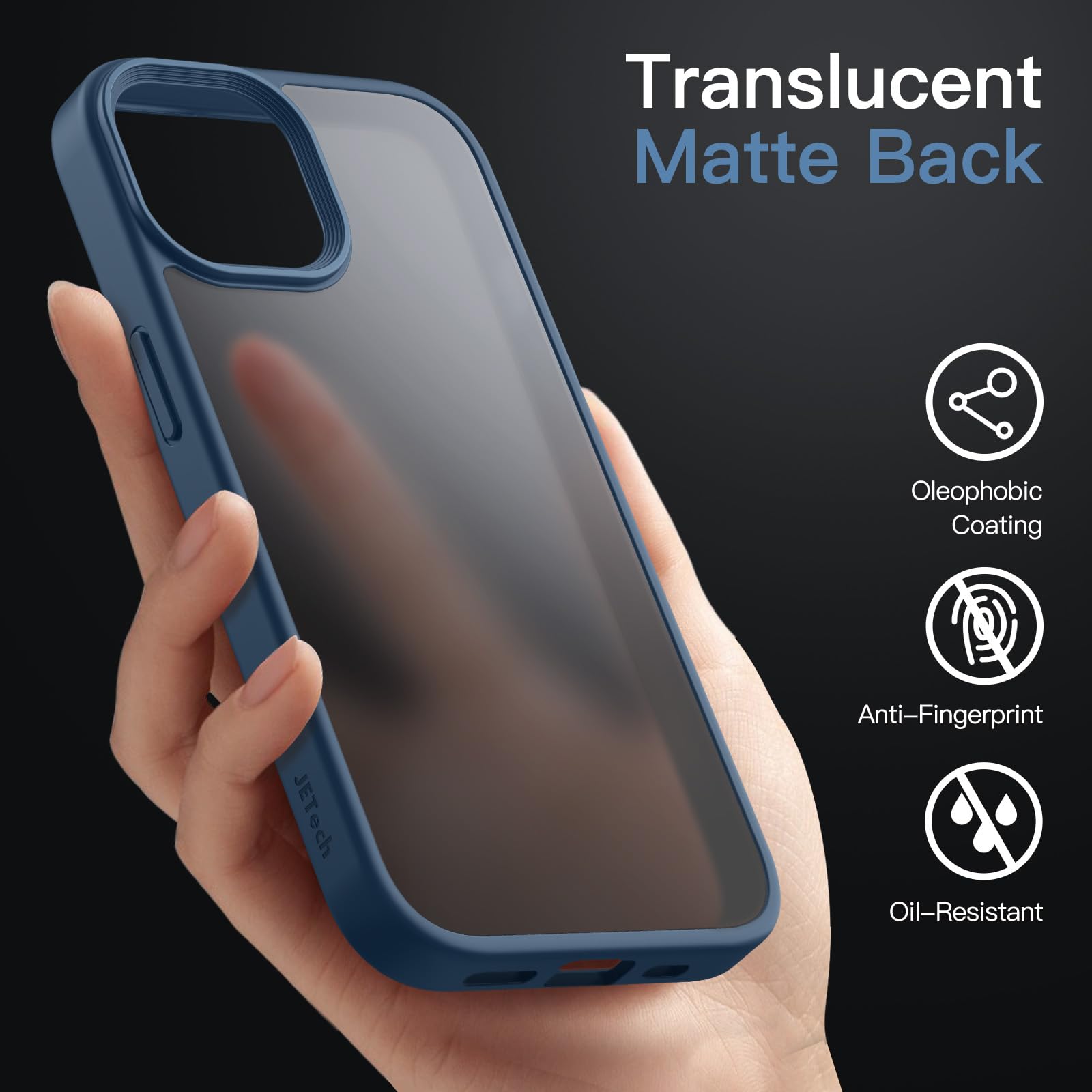 Foto 5 pulgar | Funda Jetech Matte Para Iphone 13 De 6.1 Pulgadas, Color Azul Tormenta - Venta Internacional.