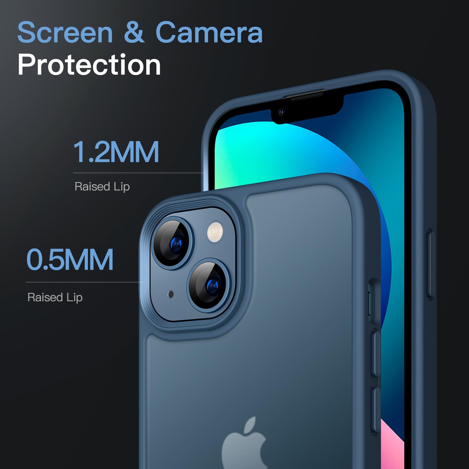 Foto 6 pulgar | Funda Jetech Matte Para Iphone 13 De 6.1 Pulgadas, Color Azul Tormenta - Venta Internacional.