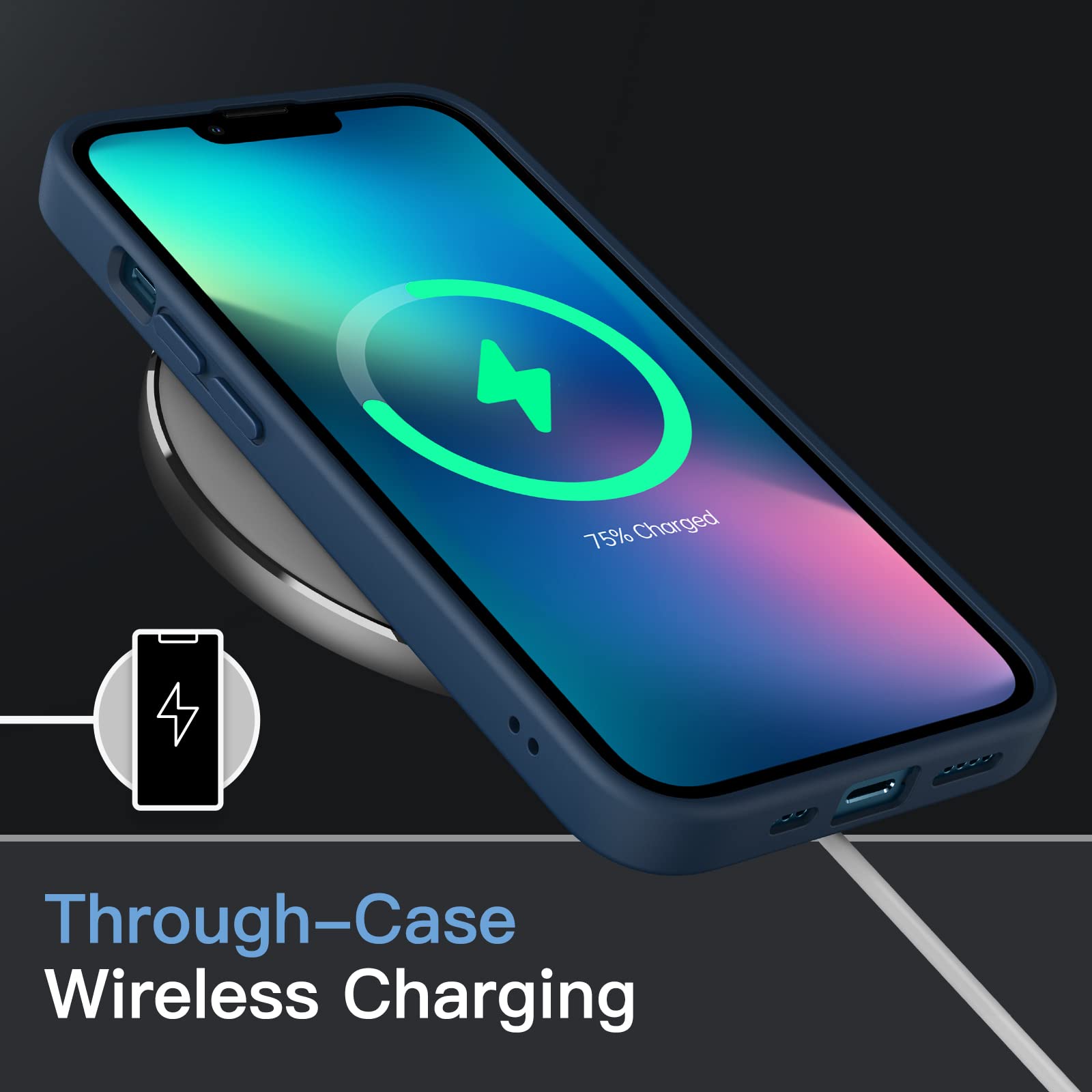 Foto 6 | Funda Jetech Matte Para Iphone 13 De 6.1 Pulgadas, Color Azul Tormenta - Venta Internacional.