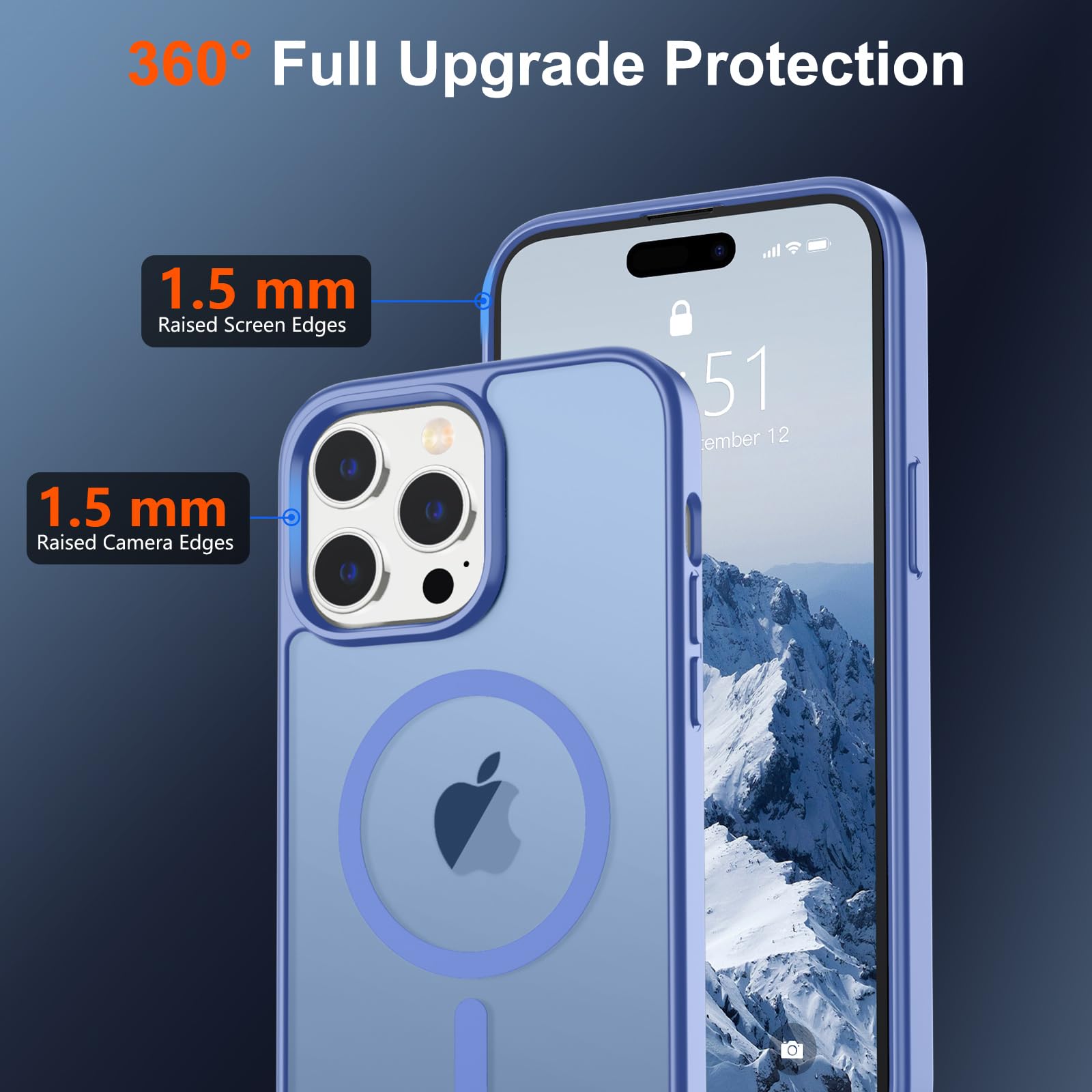 Foto 5 pulgar | Funda Magnética Supfine Para Iphone 14 Pro Max, Azul Y Morado - Venta Internacional.