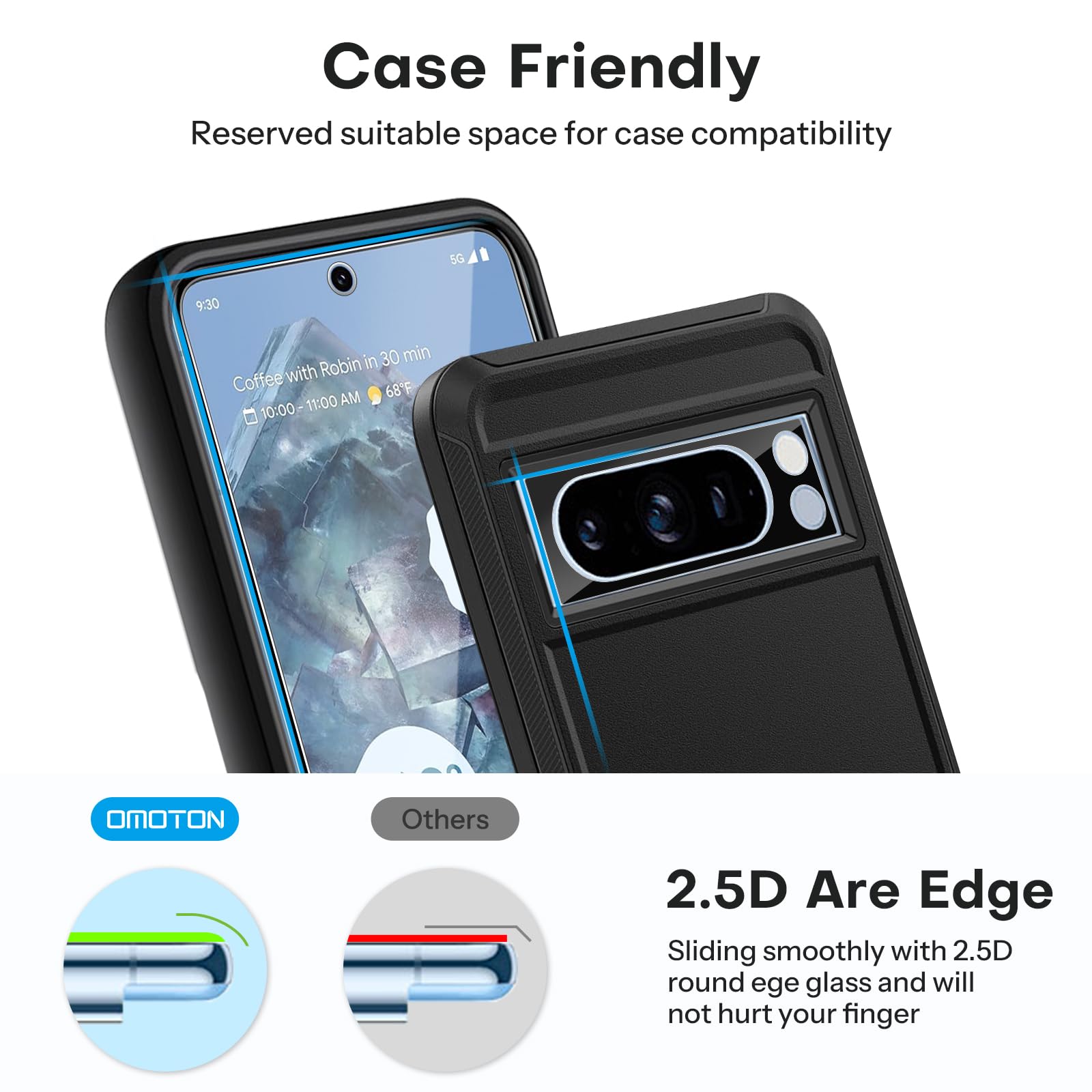 Foto 6 pulgar | Protector De Pantalla Omoton Para Google Pixel 8 Pro 6.7'' 2023 - Venta Internacional.