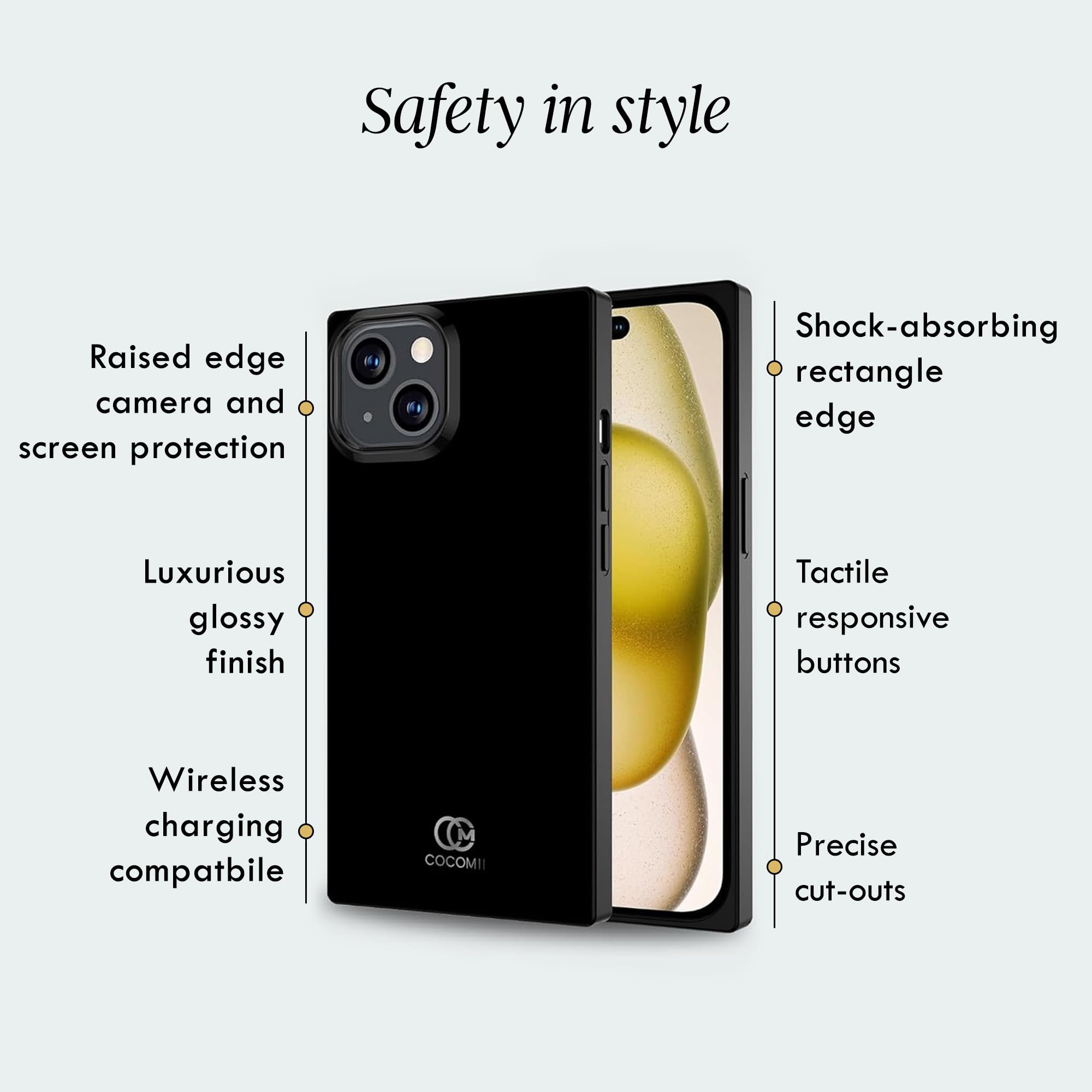 Foto 3 | Funda Para Teléfono Cocomii Rectangle Compatible Con Iphone 15 Plus, Color Negro - Venta Internacional.