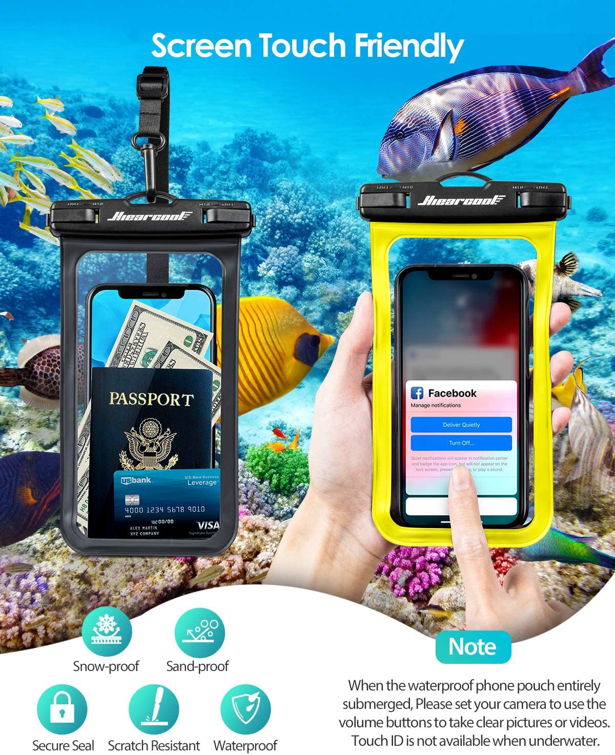 Foto 7 pulgar | Funda Impermeable Para Teléfono Hiearcool, Universal, 30 M, Ipx8 - Venta Internacional.