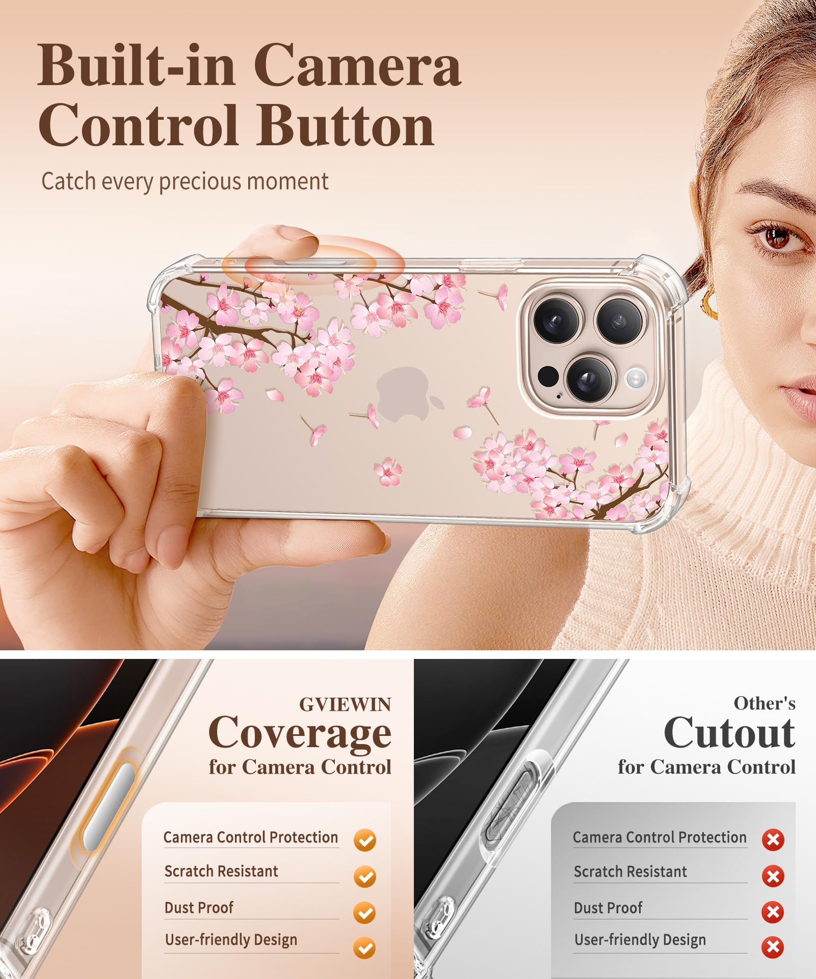 Foto 6 pulgar | Funda De Teléfono Gviewin Para Iphone 16 Pro Max Con Protector De Pantalla - Venta Internacional.