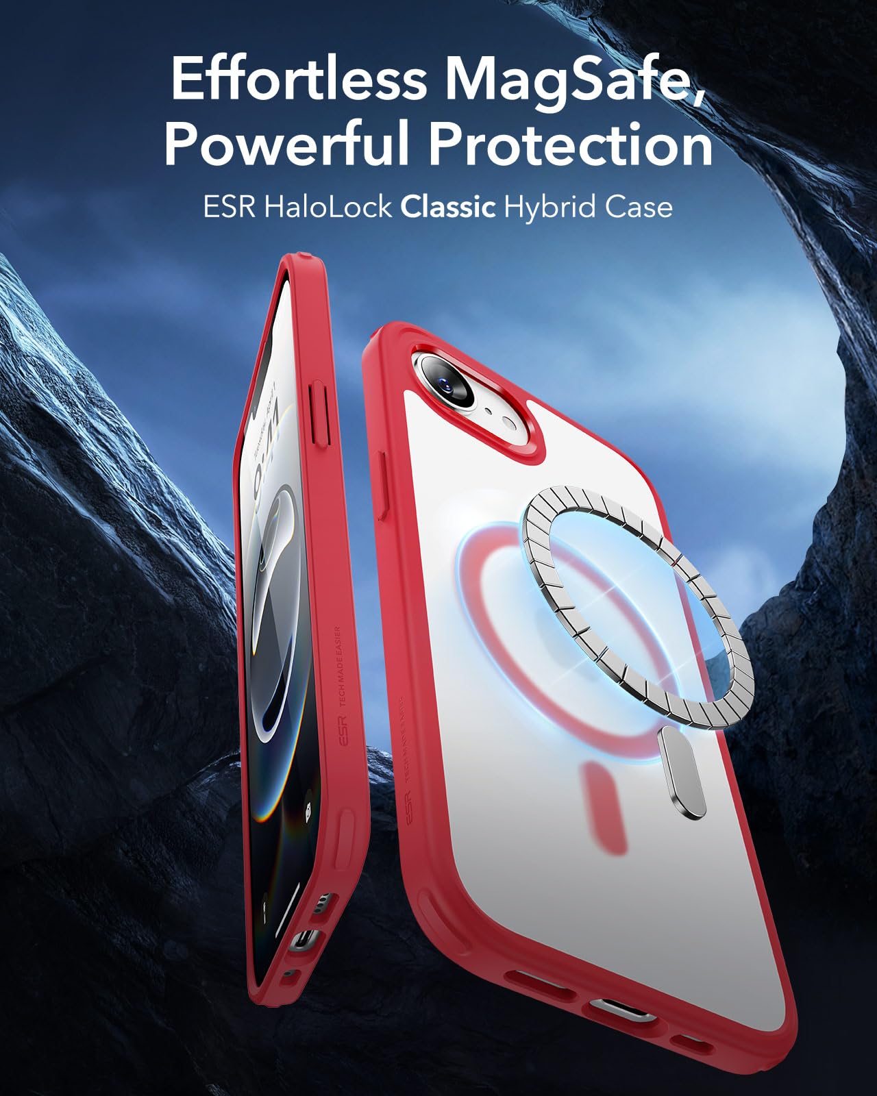 Foto 3 | Funda Esr Para Iphone 16e Con Magsafe, A Prueba De Golpes, Roja - Venta Internacional.