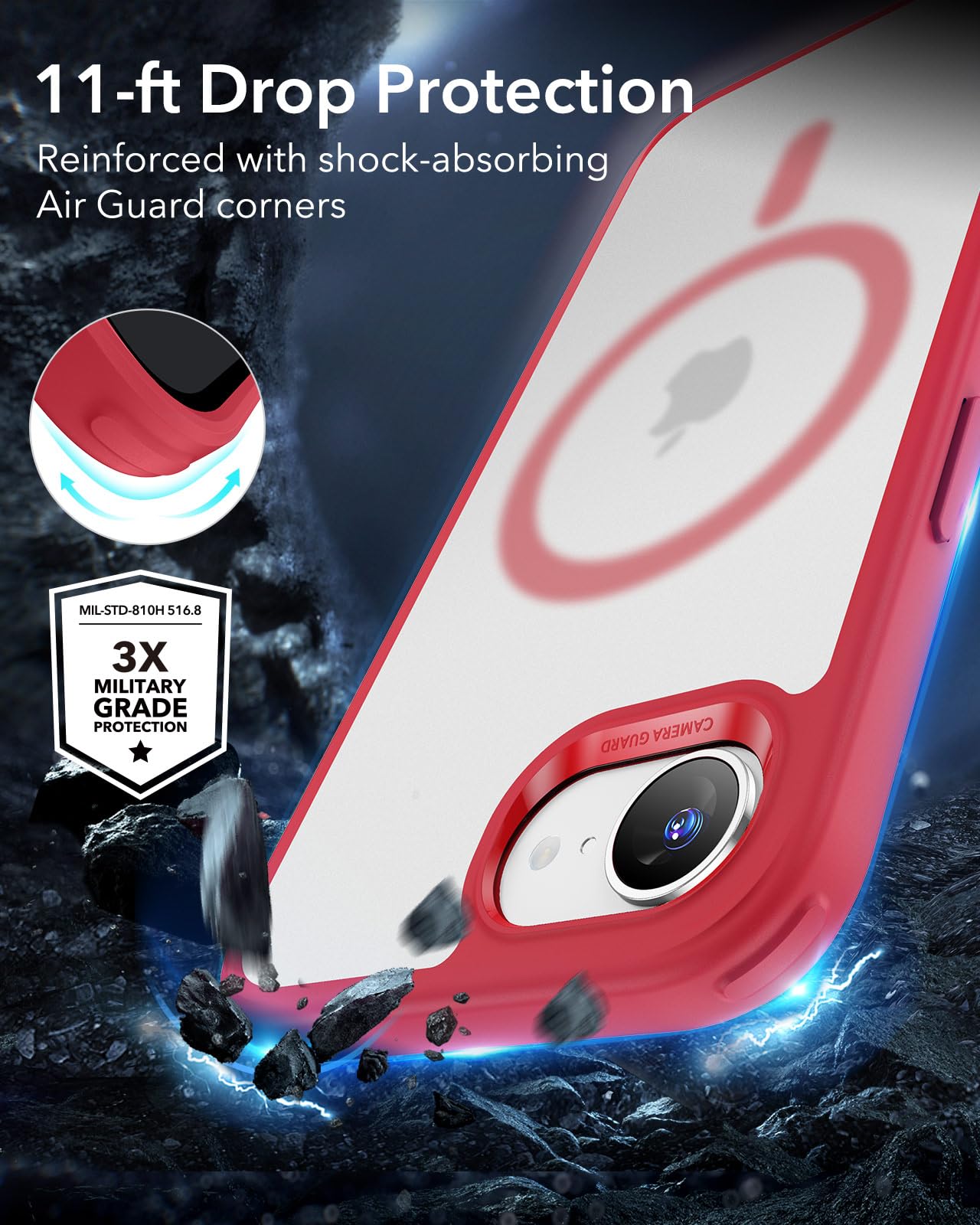 Foto 6 pulgar | Funda Esr Para Iphone 16e Con Magsafe, A Prueba De Golpes, Roja - Venta Internacional.