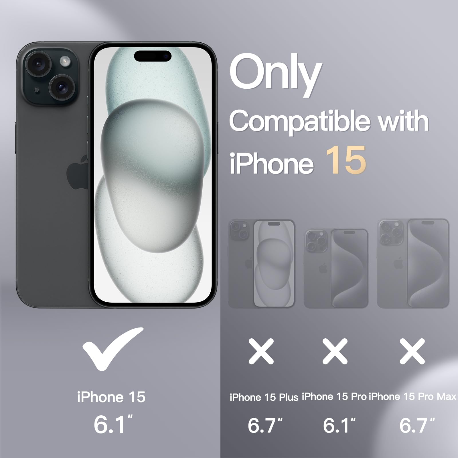 Foto 3 pulgar | Funda Jetech Silicone Para Iphone 15 De 6.1 Pulgadas (negra) - Venta Internacional.