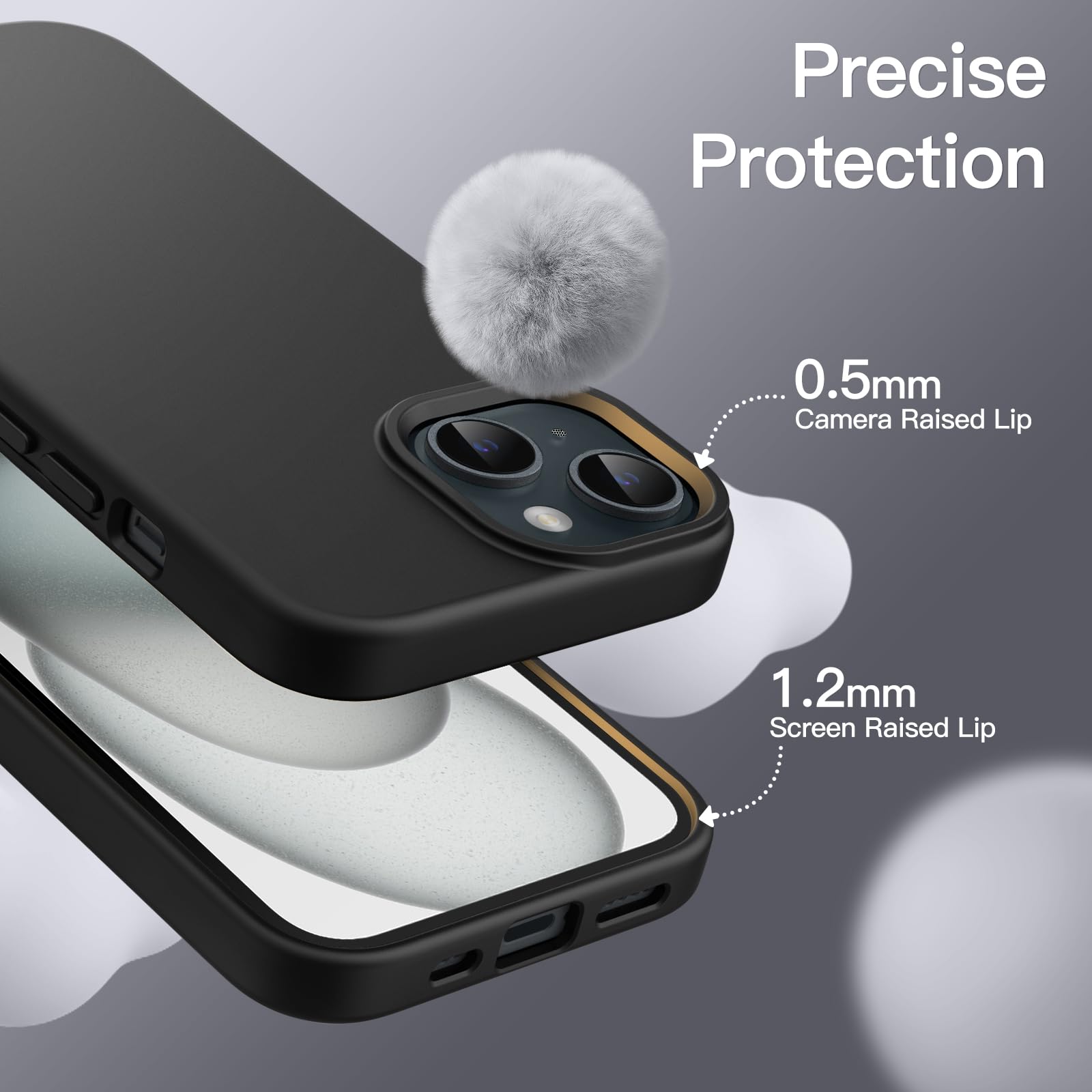 Foto 6 pulgar | Funda Jetech Silicone Para Iphone 15 De 6.1 Pulgadas (negra) - Venta Internacional.