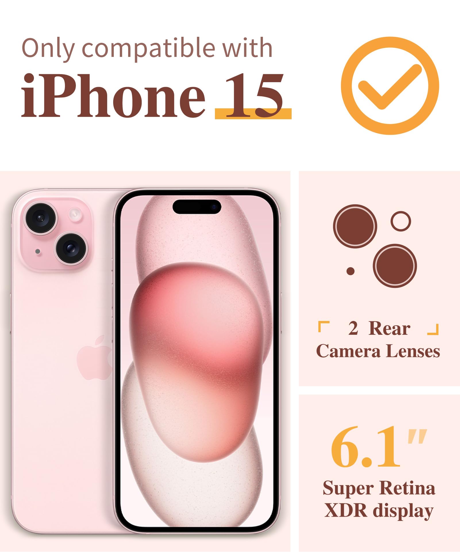 Foto 3 pulgar | Funda De Teléfono Gviewin Para Iphone 15 6.1 Con Protector De Pantalla - Venta Internacional.