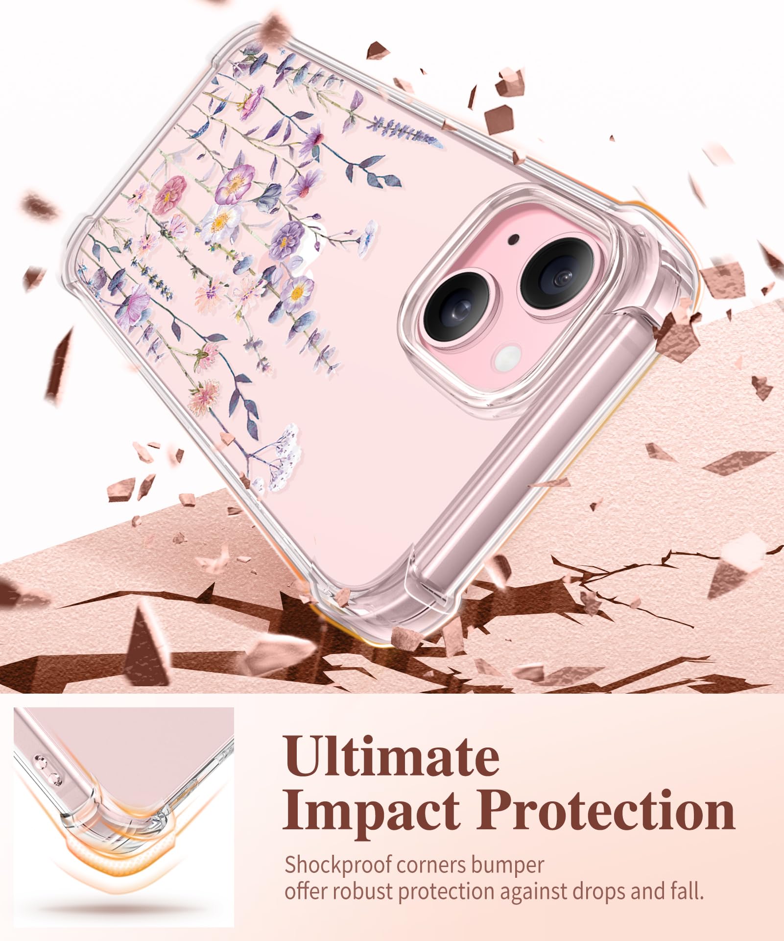 Foto 5 pulgar | Funda De Teléfono Gviewin Para Iphone 15 6.1 Con Protector De Pantalla - Venta Internacional.