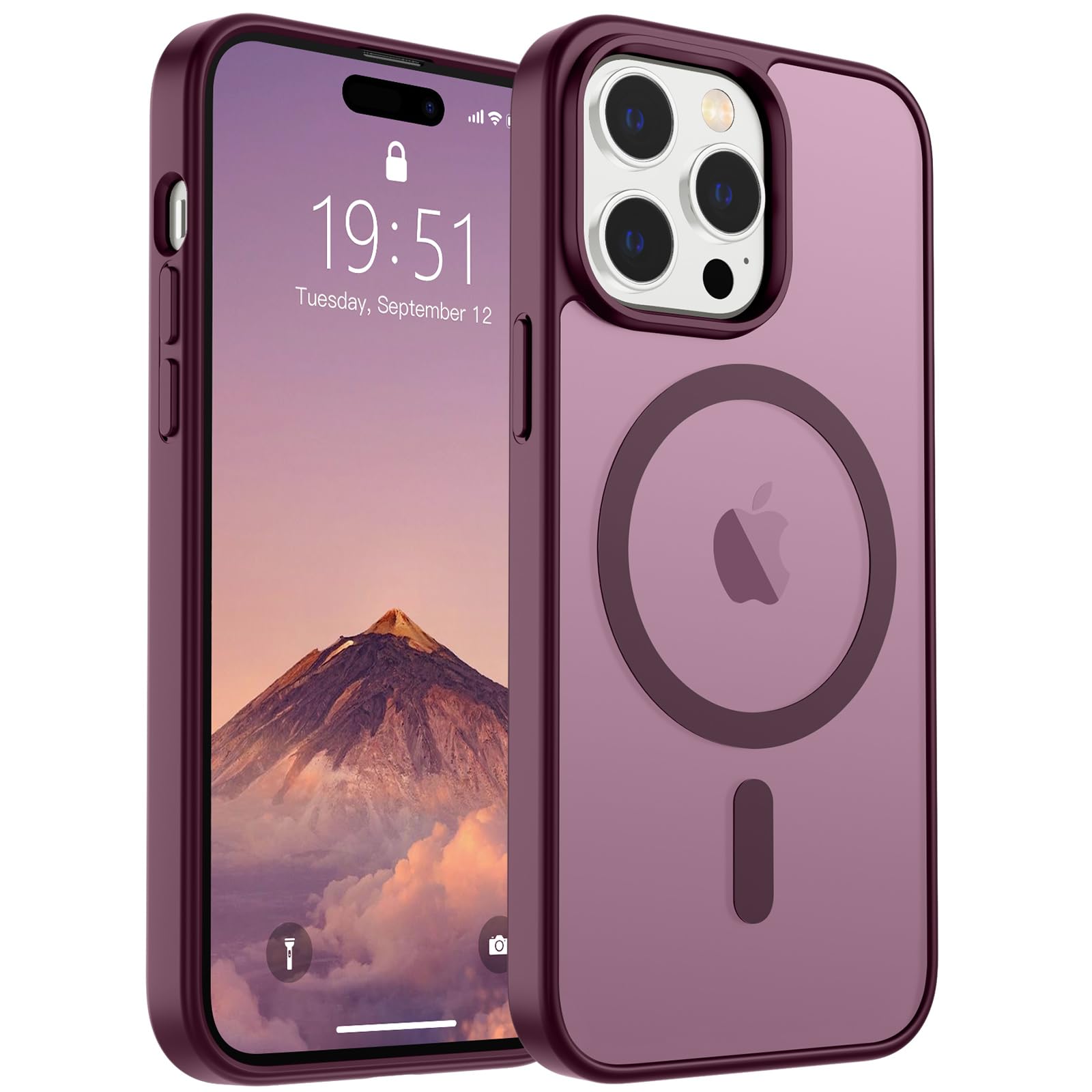 Foto 2 pulgar | Funda Magnética Supfine Para Iphone 14 Pro Max, Color Rojo Vino - Venta Internacional.