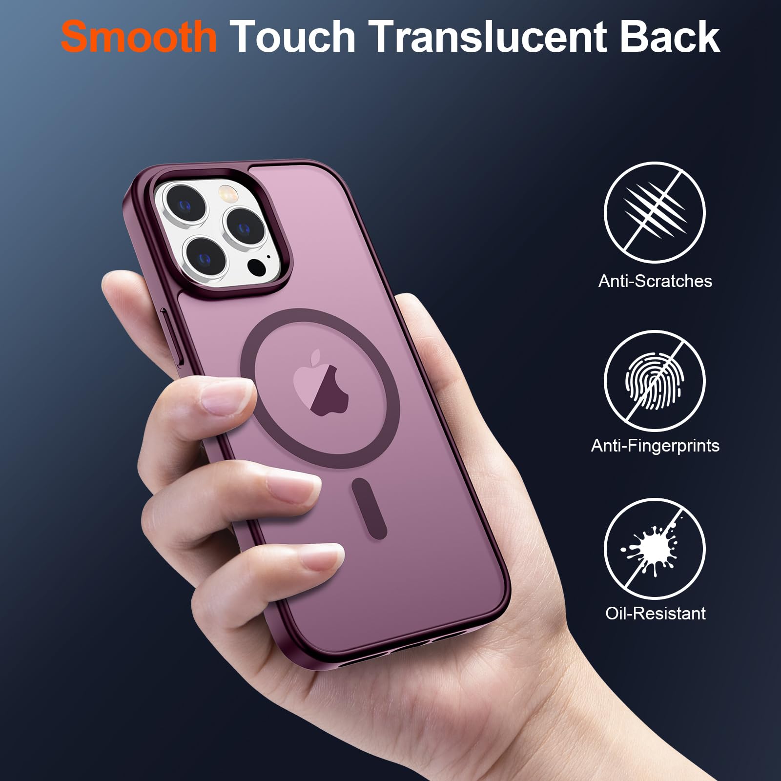 Foto 7 pulgar | Funda Magnética Supfine Para Iphone 14 Pro Max, Color Rojo Vino - Venta Internacional.