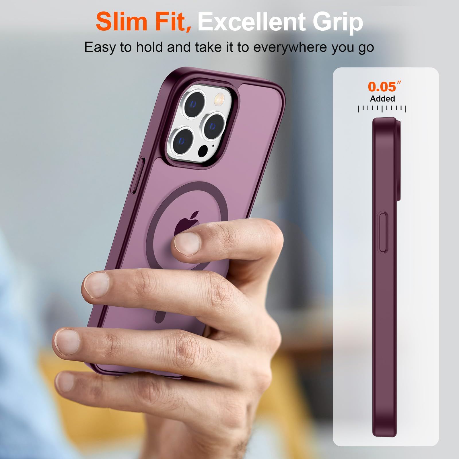 Foto 8 pulgar | Funda Magnética Supfine Para Iphone 14 Pro Max, Color Rojo Vino - Venta Internacional.
