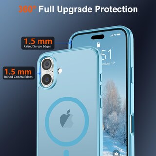 Foto 4 | Funda Magnética Supfine Para Iphone 16, Color Azul Claro - Venta Internacional.