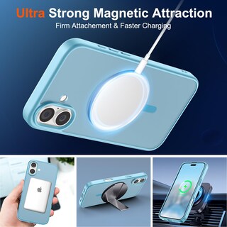 Foto 5 | Funda Magnética Supfine Para Iphone 16, Color Azul Claro - Venta Internacional.