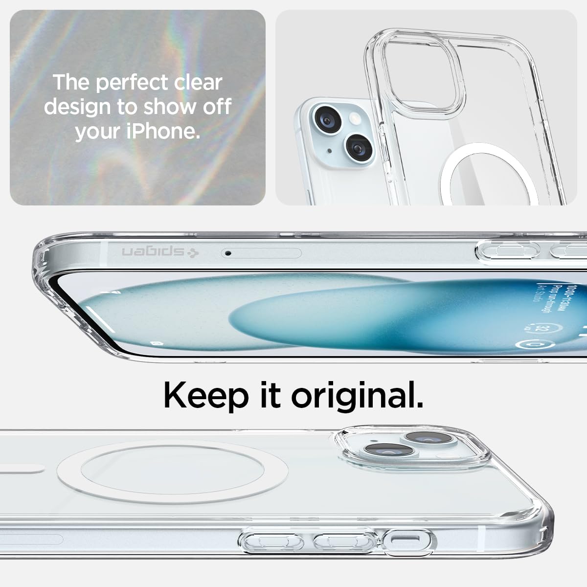 Foto 4 pulgar | Funda Spigen Ultra Hybrid Magfit Para Iphone 15/14/13, Color Blanco - Venta Internacional.
