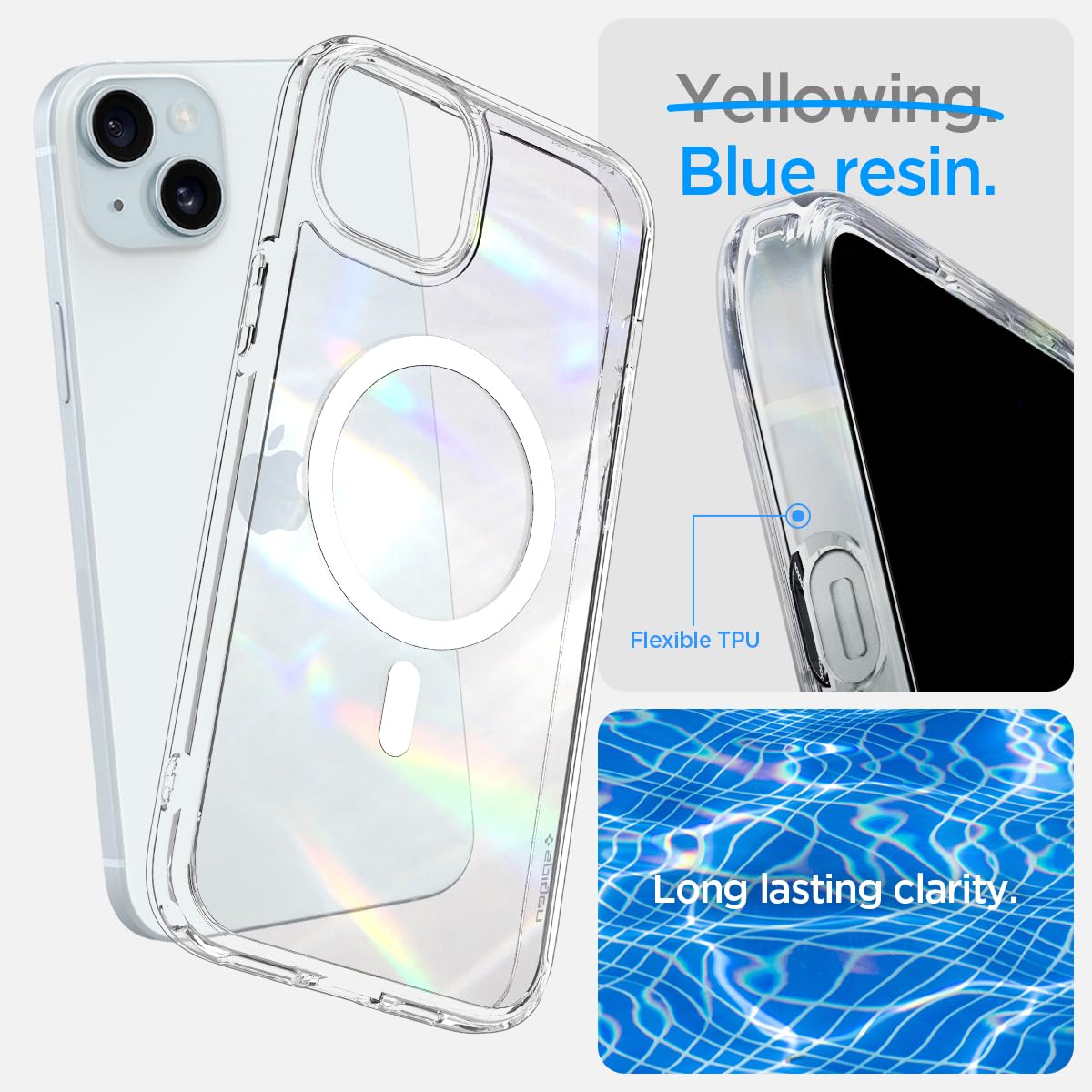 Foto 5 | Funda Spigen Ultra Hybrid Magfit Para Iphone 15/14/13, Color Blanco - Venta Internacional.