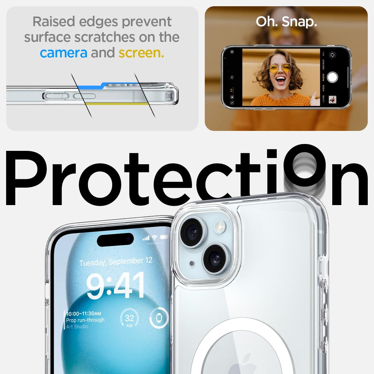 Foto 7 pulgar | Funda Spigen Ultra Hybrid Magfit Para Iphone 15/14/13, Color Blanco - Venta Internacional.
