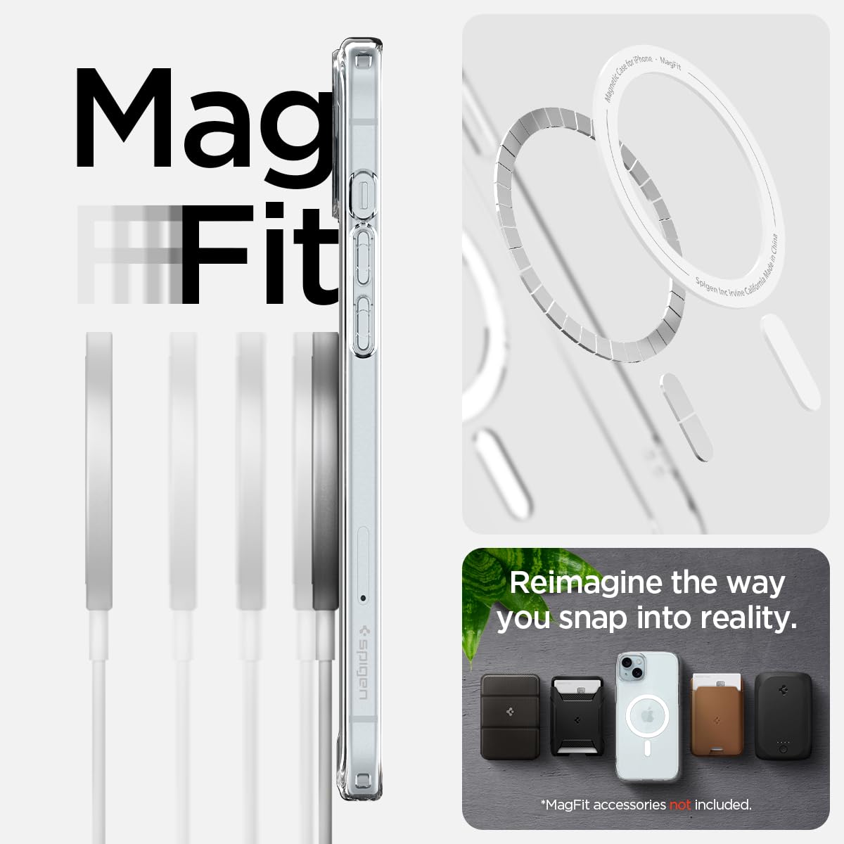 Foto 7 | Funda Spigen Ultra Hybrid Magfit Para Iphone 15/14/13, Color Blanco - Venta Internacional.