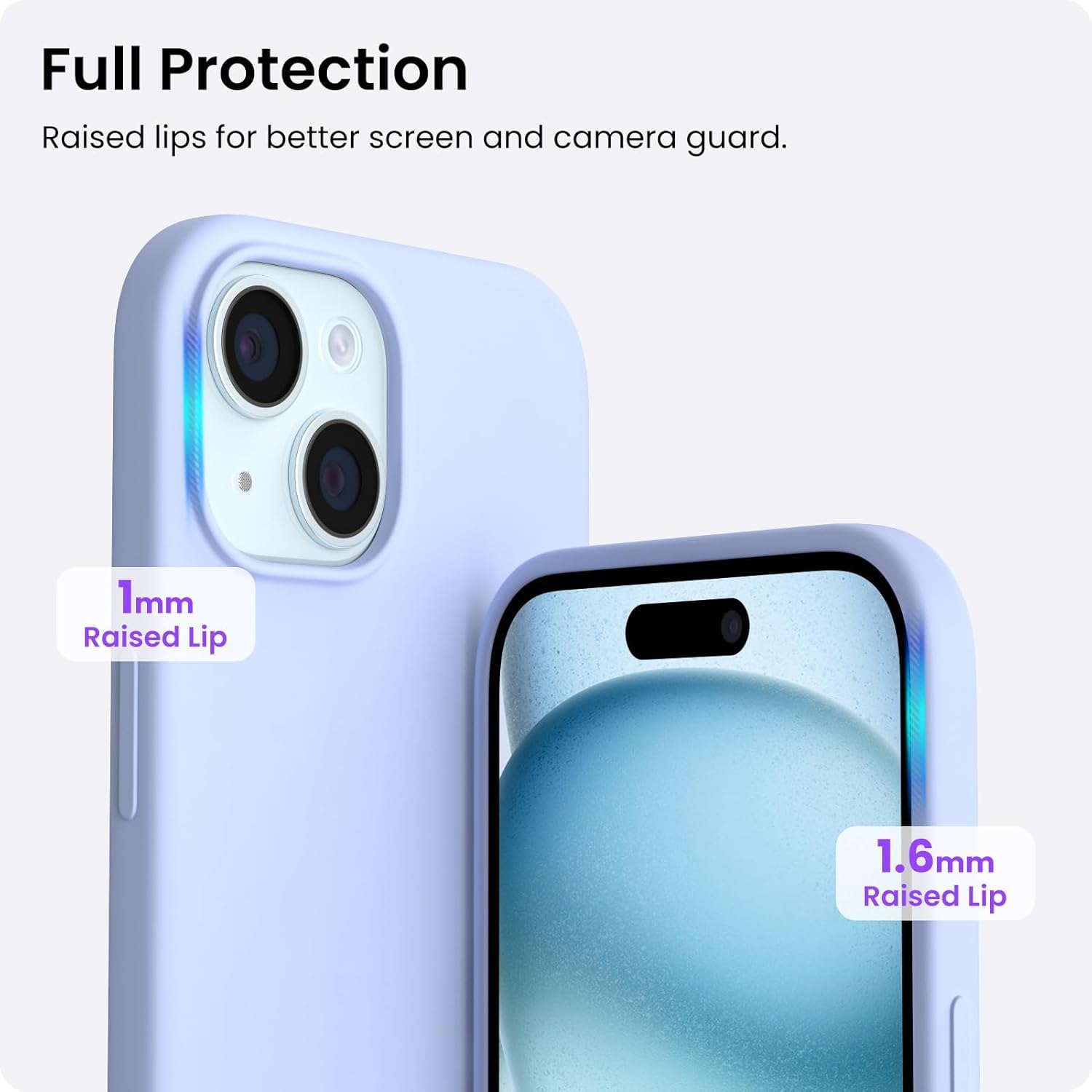 Foto 5 pulgar | Funda De Teléfono Ornarto Compatible Con Iphone 15 6.1 Baby Blue - Venta Internacional.