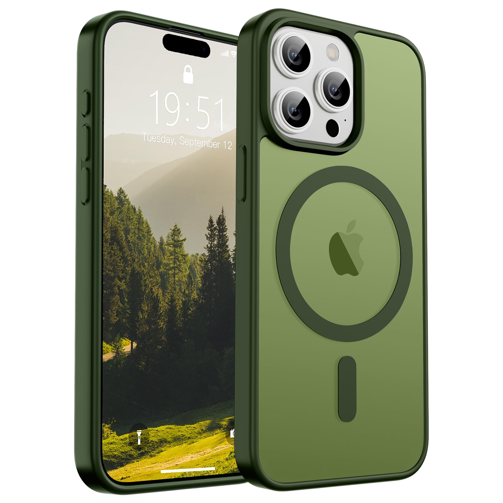 Foto 2 pulgar | Funda Magnética Supfine Para Iphone 15 Pro Max, Color Verde - Venta Internacional.