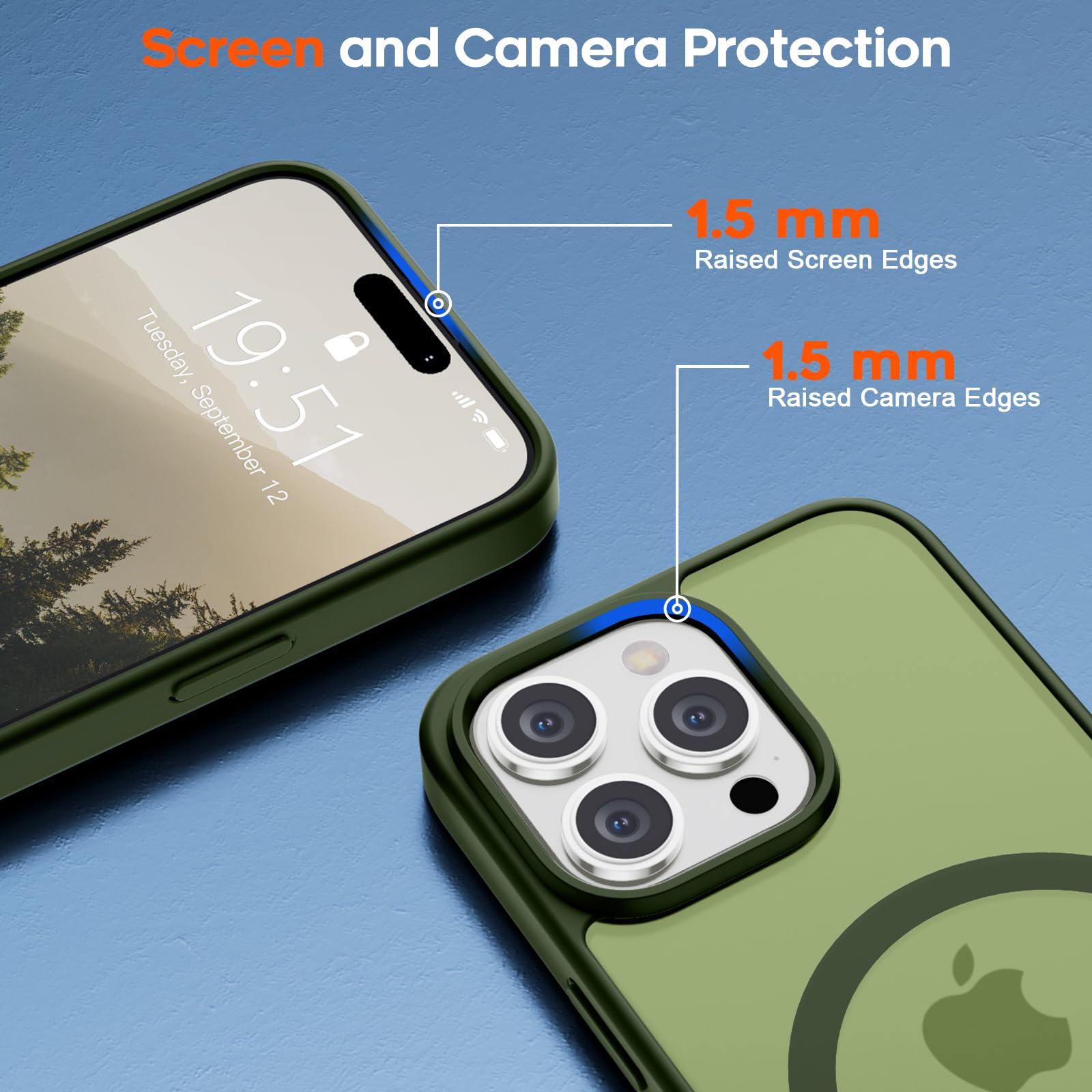 Foto 6 pulgar | Funda Magnética Supfine Para Iphone 15 Pro Max, Color Verde - Venta Internacional.