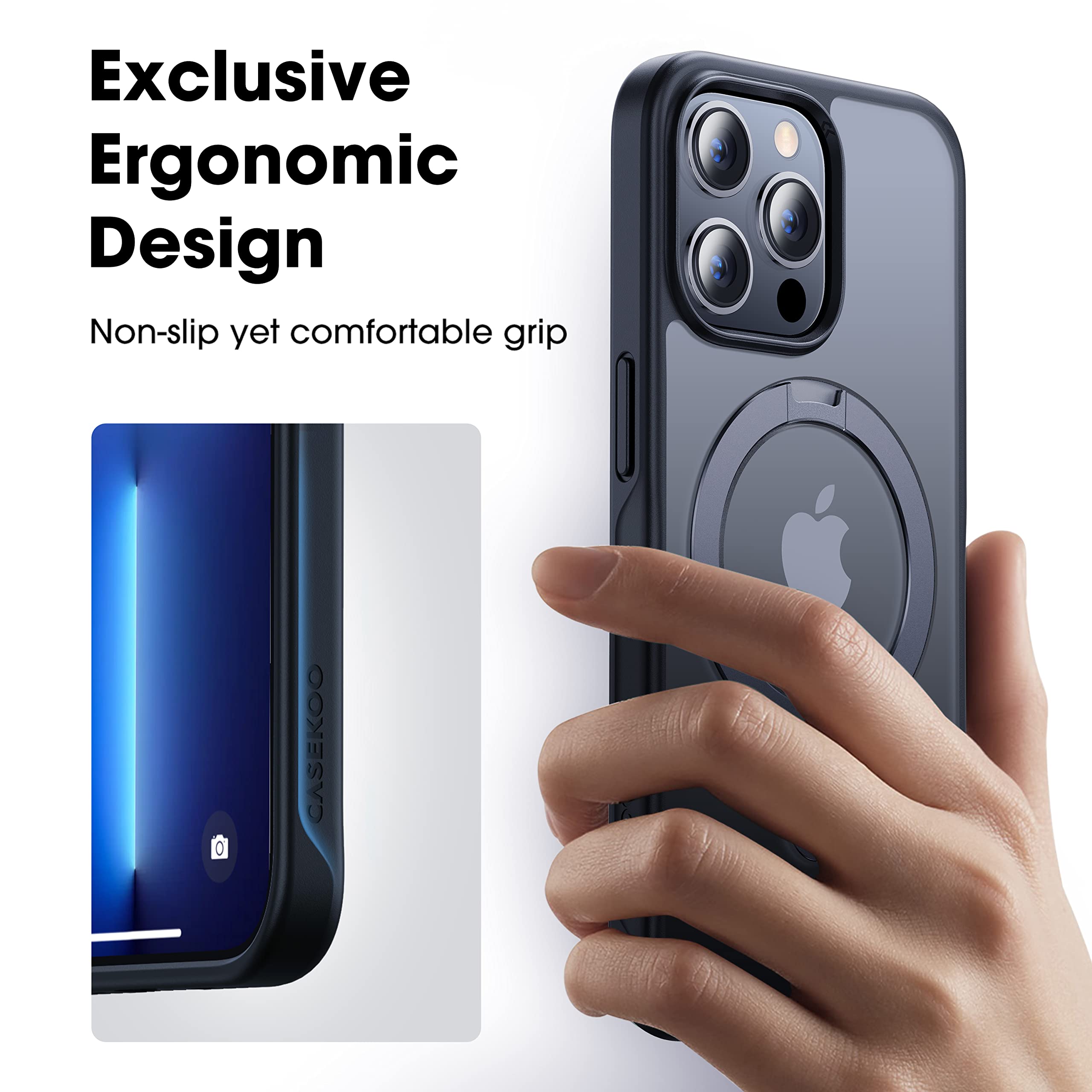 Foto 8 pulgar | Funda De Teléfono Casekoo Diseñada Para Iphone 13 Pro Max Negra - Venta Internacional.