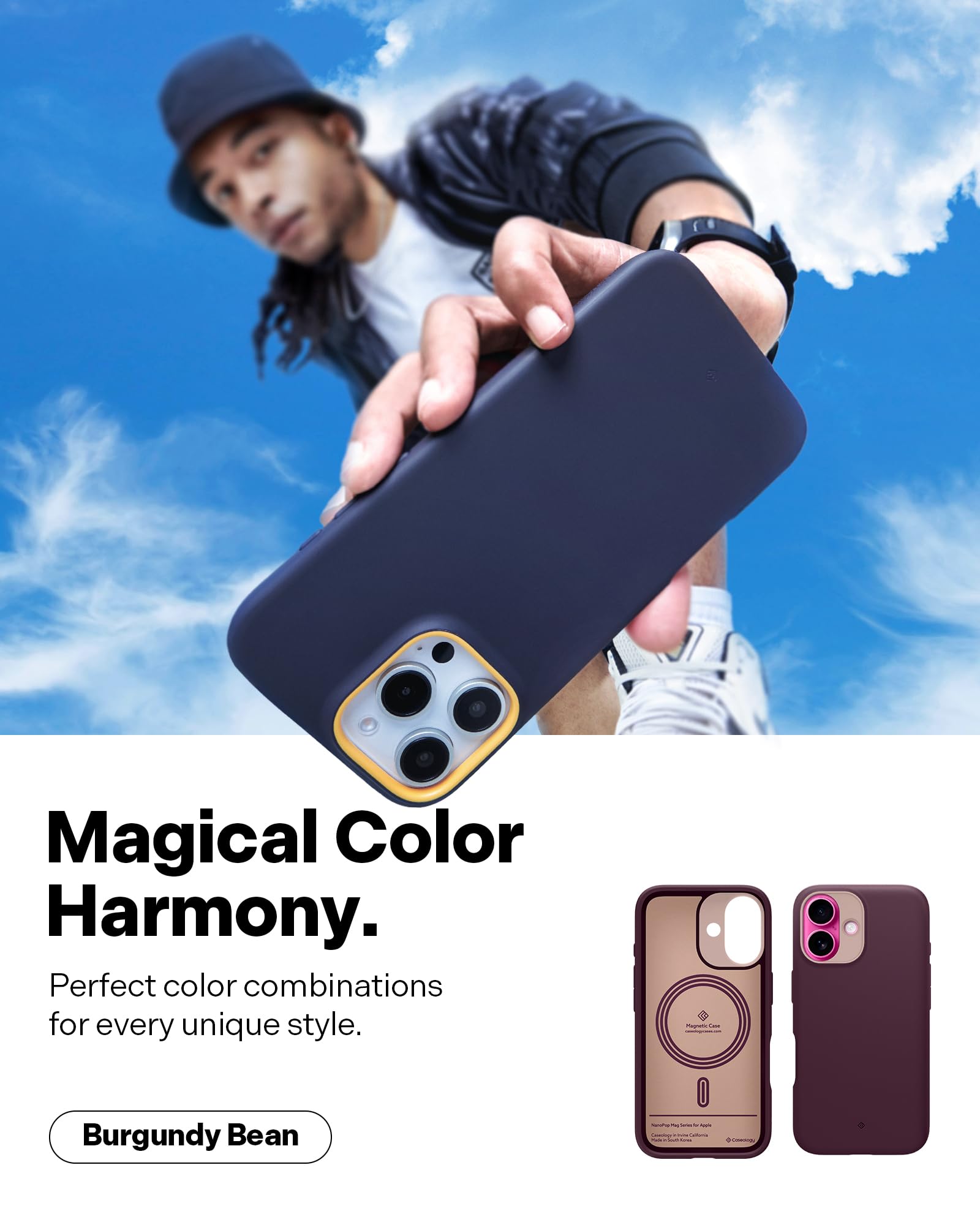Foto 4 pulgar | Funda Caseology Nano Pop Mag Para Iphone 16, Color Burdeos - Venta Internacional.