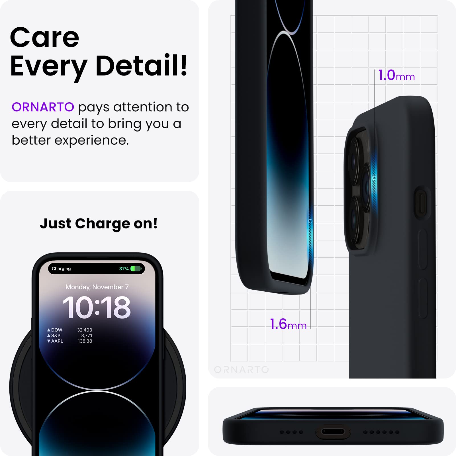 Foto 5 | Funda De Teléfono Ornarto Compatible Con Iphone 14 Pro Max De 6.7 Pulgadas - Venta Internacional.