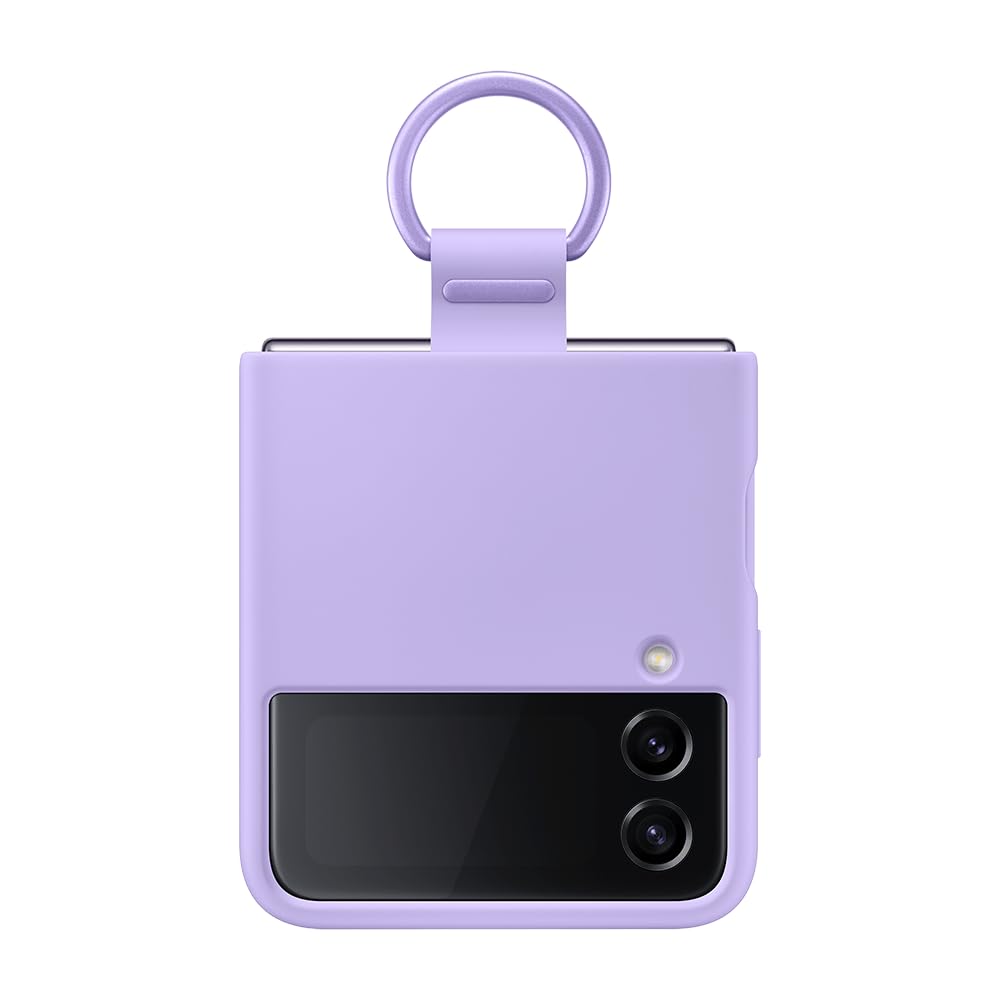 Funda Para Teléfono Samsung Galaxy Z Flip4 De Silicona Con Anillo, Color Morado - Venta Internacional.