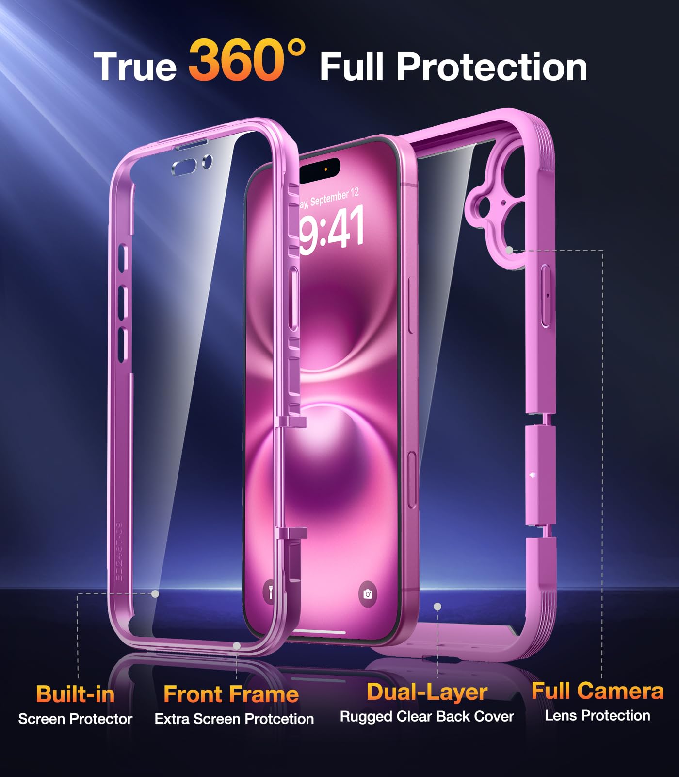 Foto 2 | Funda De Teléfono Diaclara Diseñada Para Iphone 16 6.1 (rosa) - Venta Internacional.
