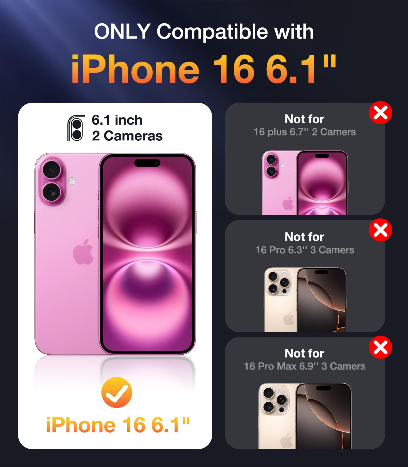 Foto 8 pulgar | Funda De Teléfono Diaclara Diseñada Para Iphone 16 6.1 (rosa) - Venta Internacional.