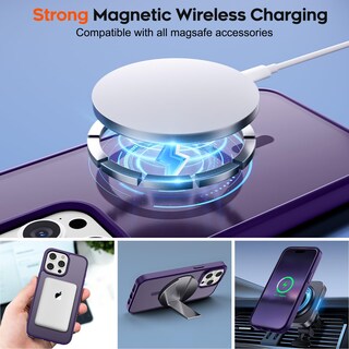 Foto 3 | Funda Magnética Supfine Para Iphone 15 Pro Max, Color Morado Oscuro - Venta Internacional.