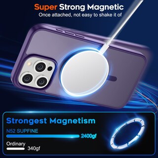 Foto 5 | Funda Magnética Supfine Para Iphone 15 Pro Max, Color Morado Oscuro - Venta Internacional.