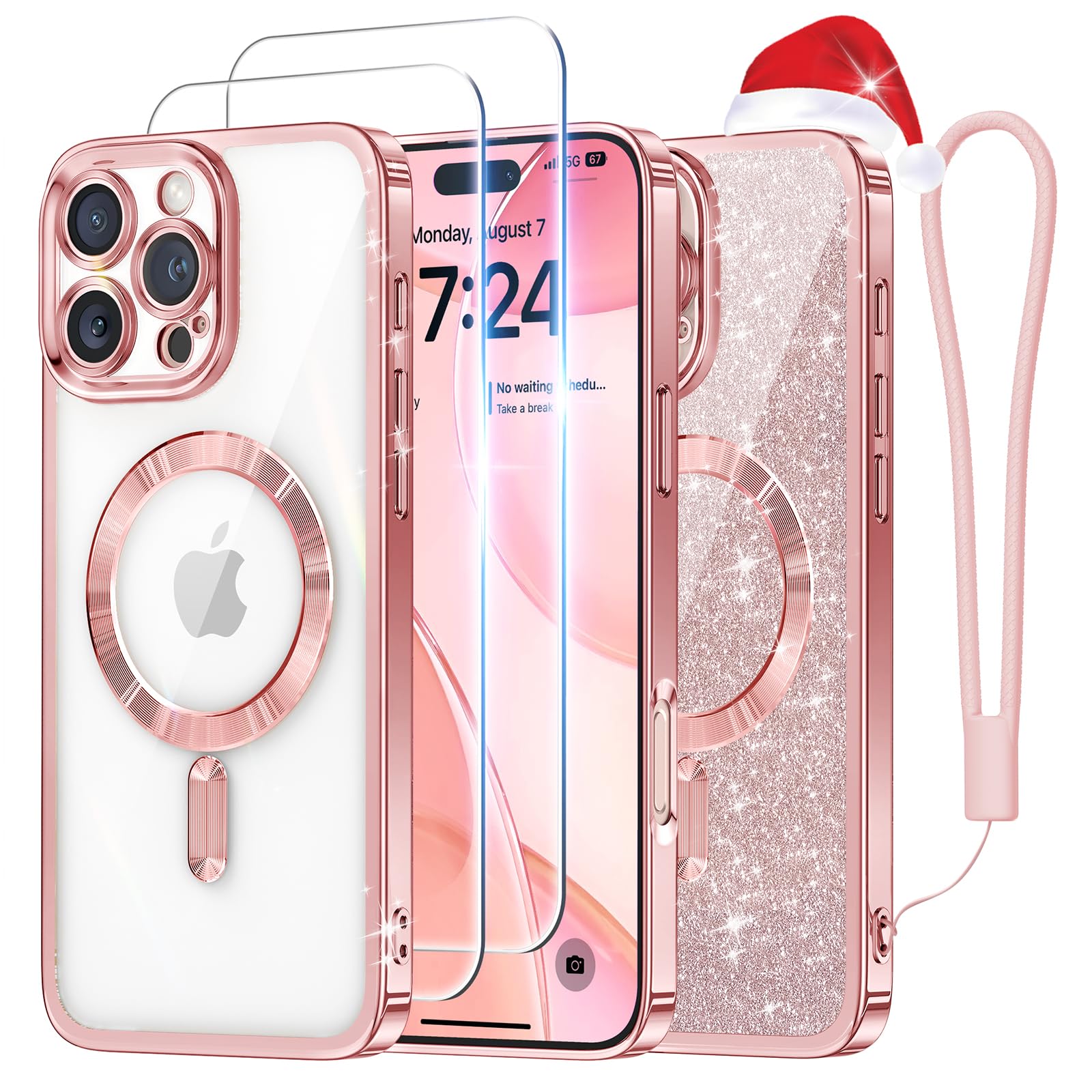 Foto 2 pulgar | Funda De Teléfono Meifigno Diseñada Para Iphone 16 Pro Max Rose Gold - Venta Internacional.